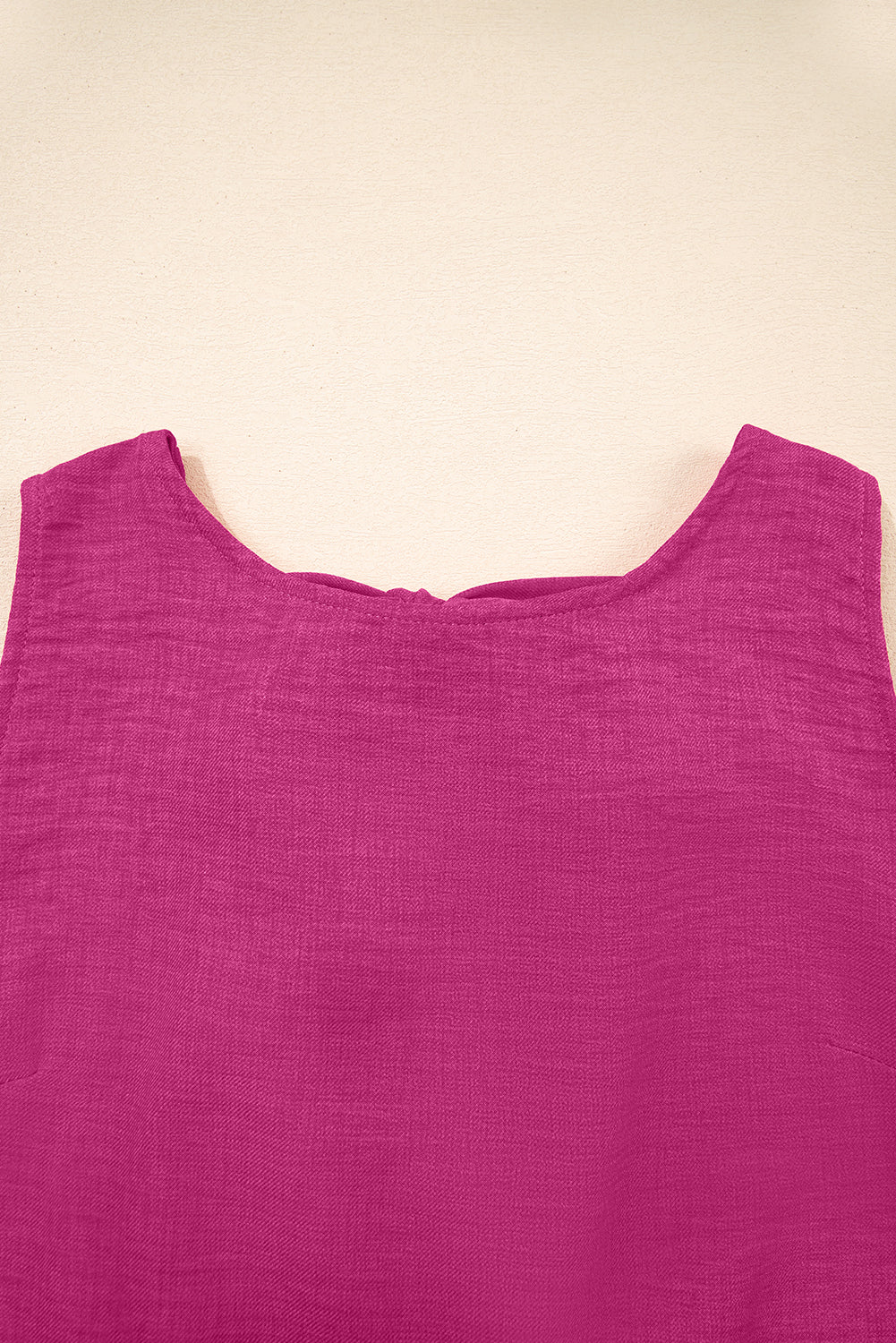 Knot Scoop Back Ruffle Hem Sleeveless Mini Dress eAura