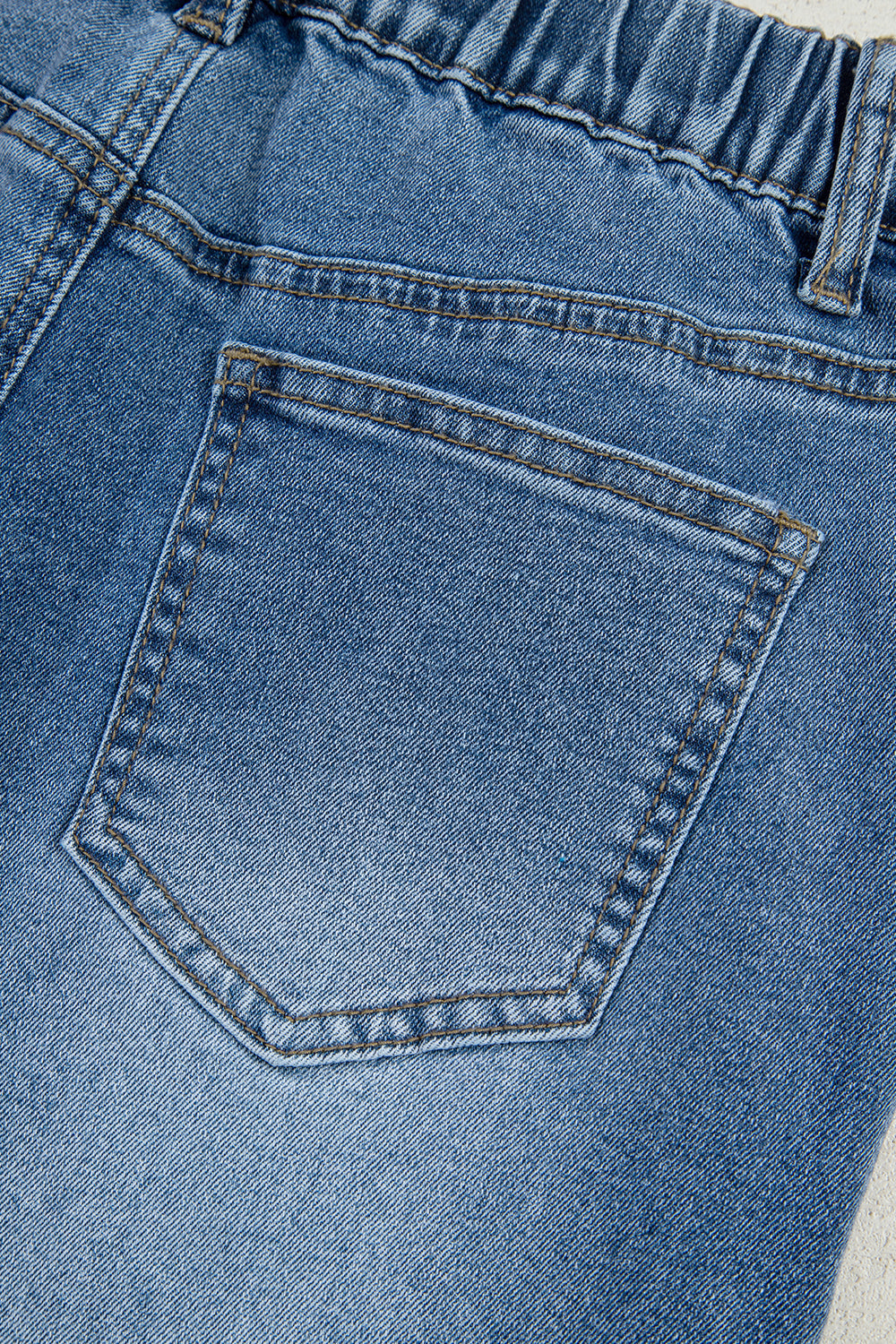 Stone Blue Star Patchwork Cropped Wide Leg High Waist Jeans eAura