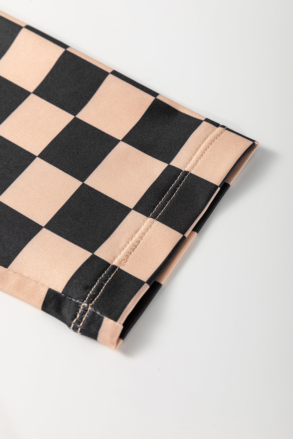 Khaki Checkered Pattern High Waist Skinny Leggings eAura