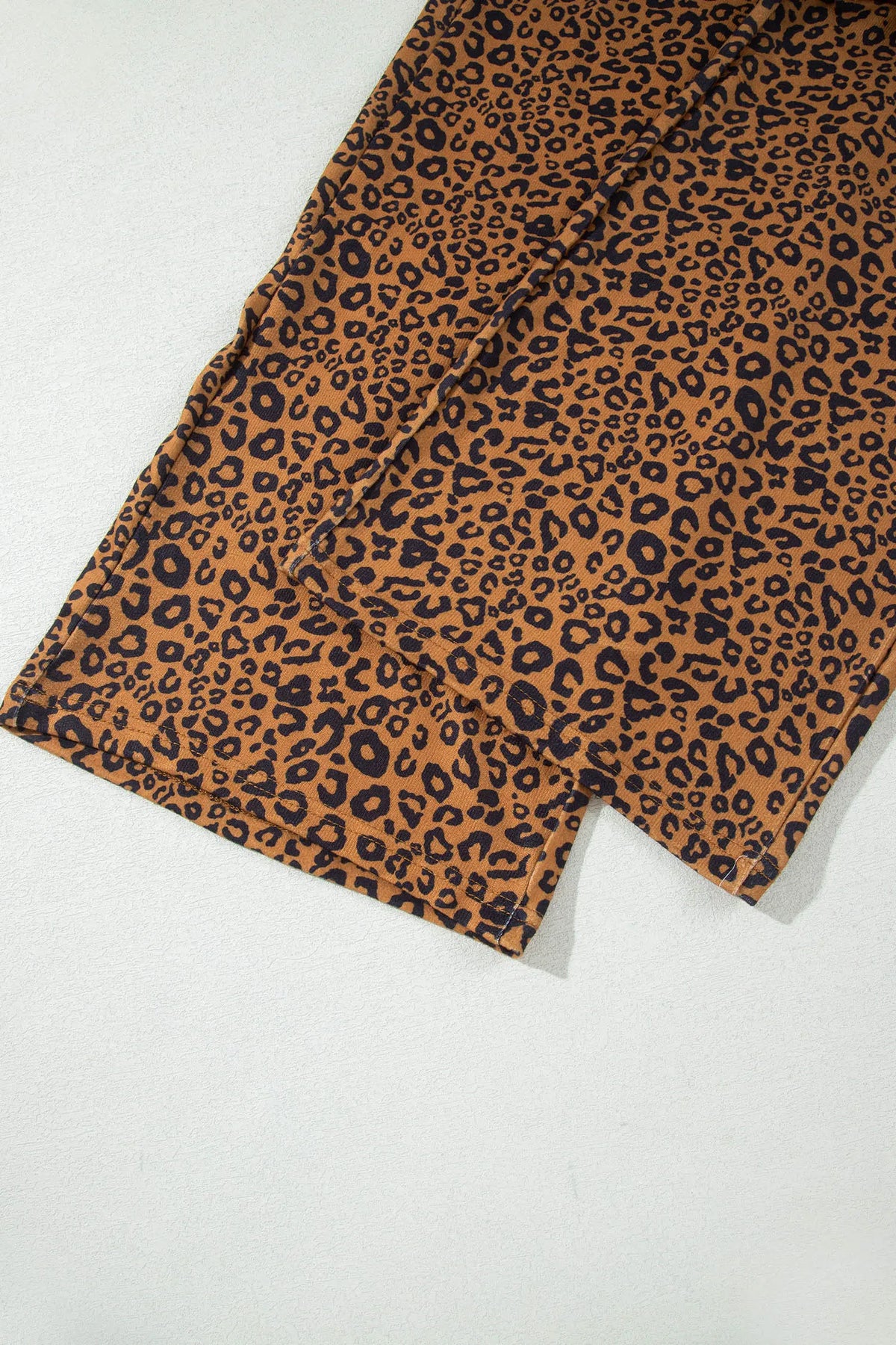 Leopard Print Long Sleeve Top Relaxed Pant Set – Brown