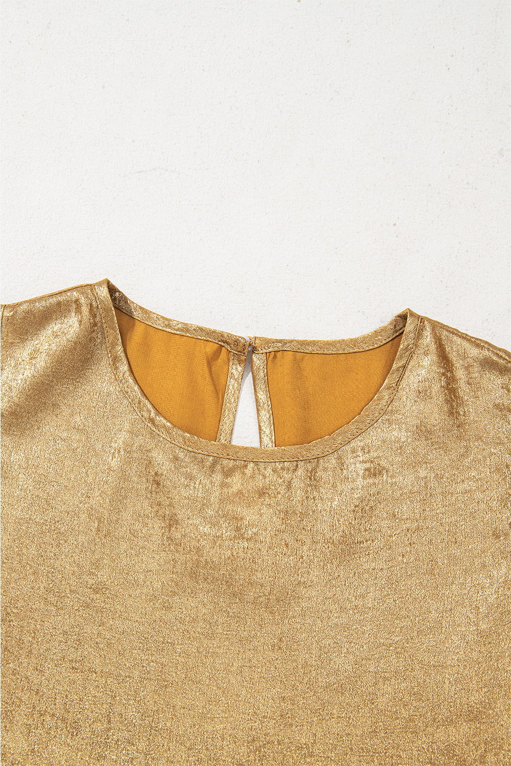 Gold Metal Textured Sleeveless Top BB Fashion Outlet