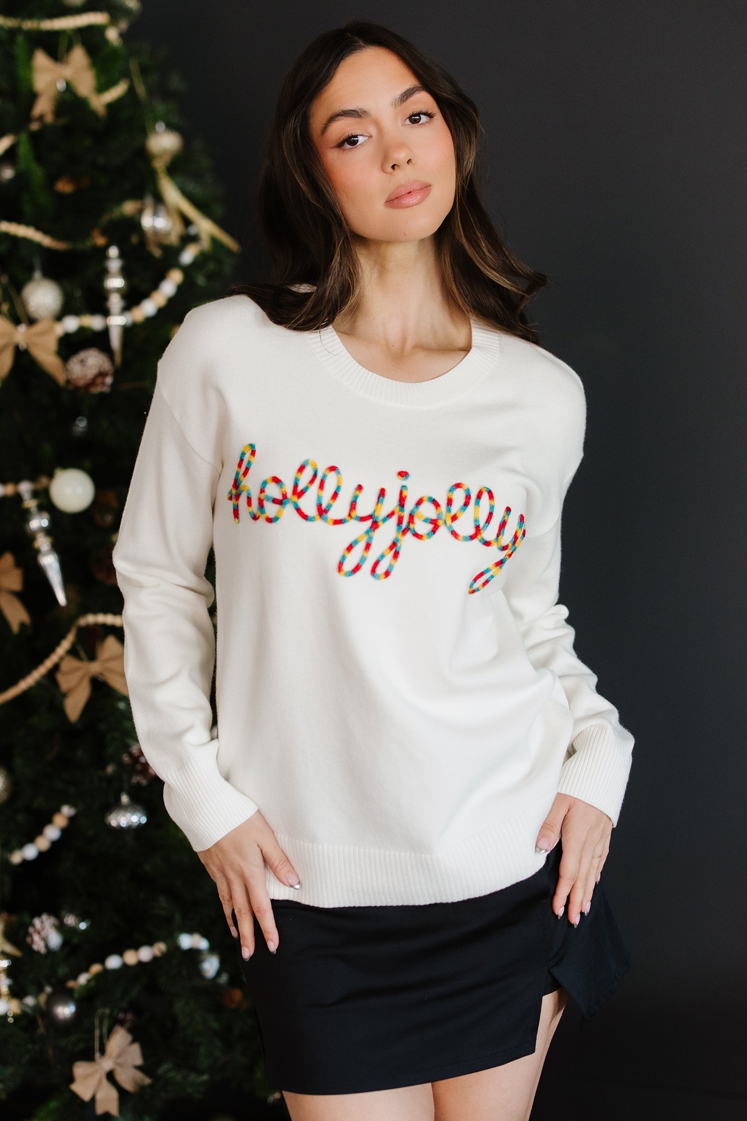 Colourful Holly Jolly Christmas Knit Loose Sweater - Sweaters & Cardigans/Sweaters