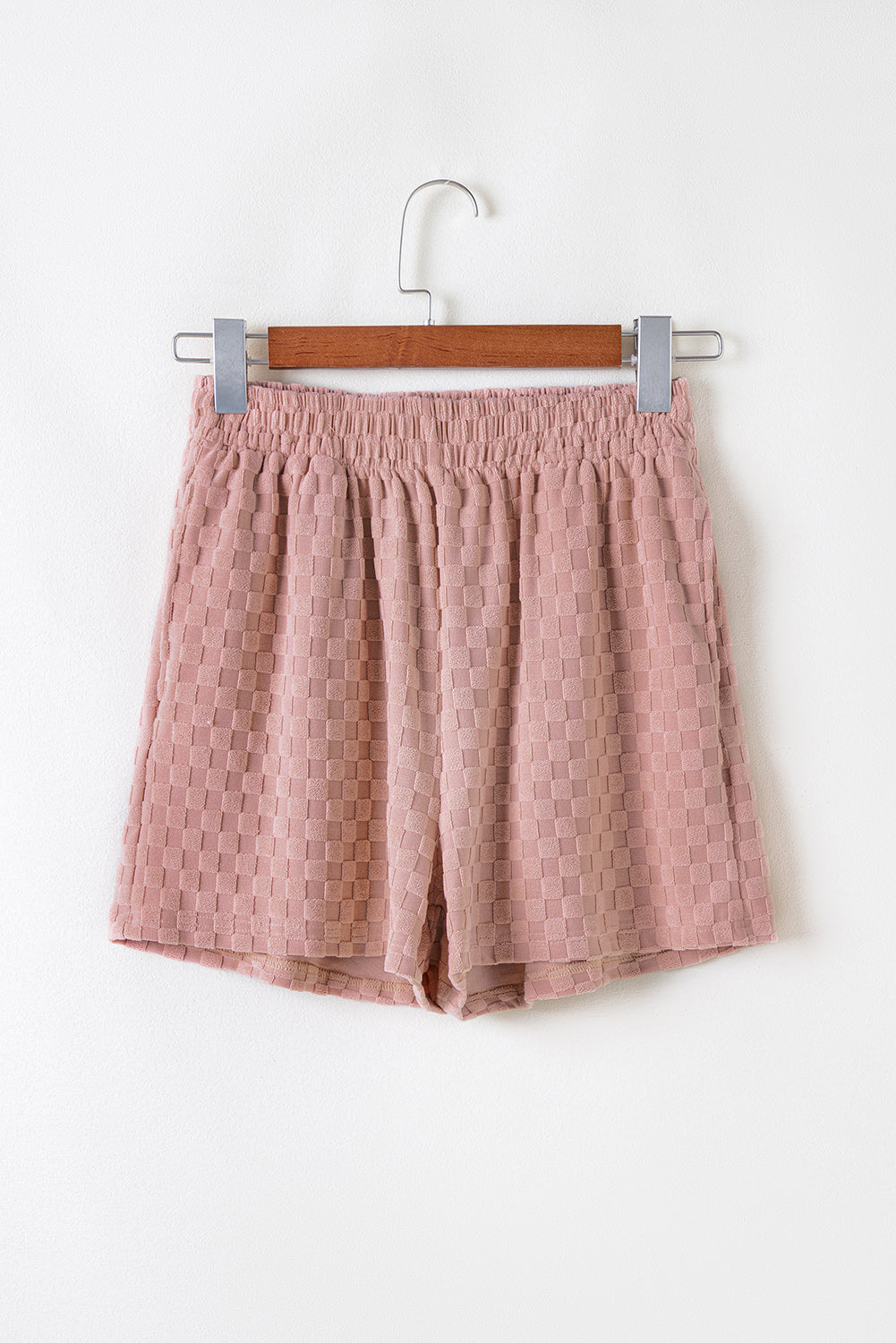 Blossom Checkered Textured Long Sleeve Top and Shorts Set eAura