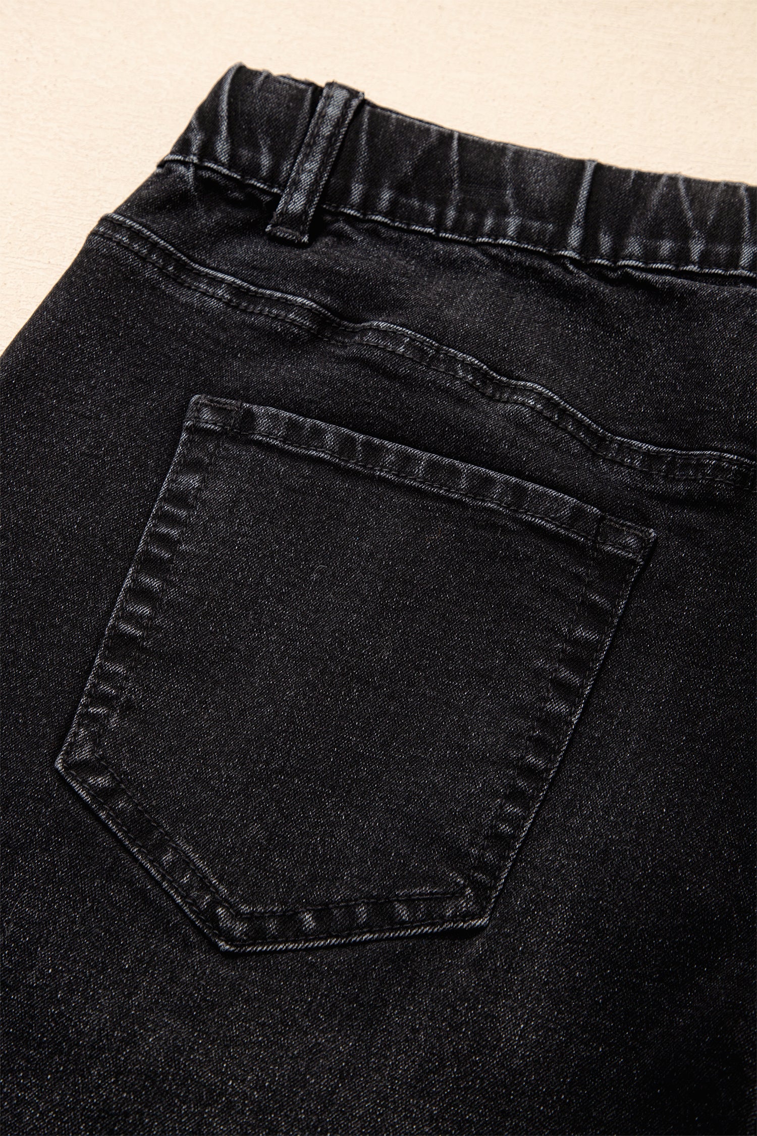 Acid Wash Contrast Lace-up Plus Size Jeans