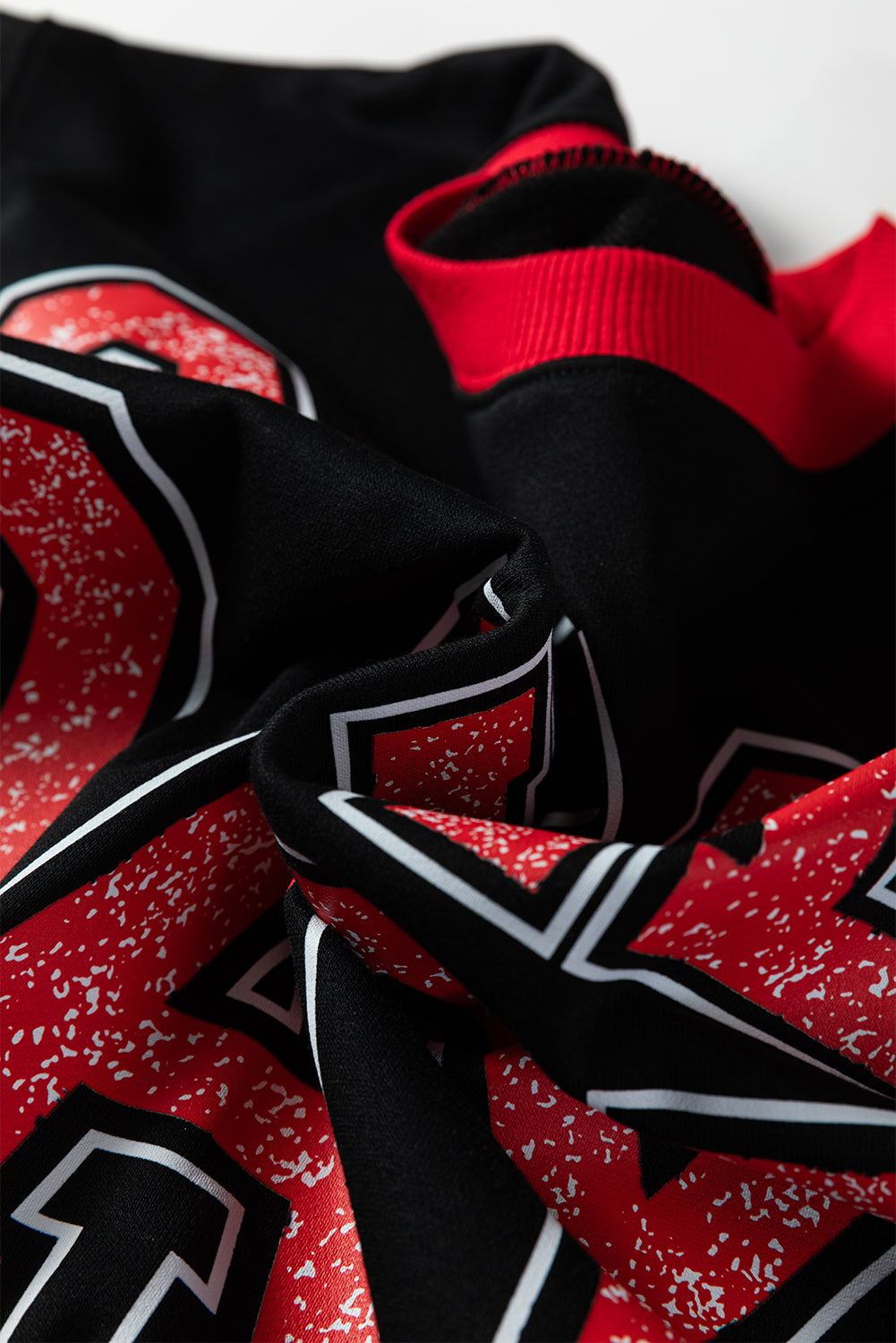 GAME DAY Letter Graphic Varsity Striped Baggy Sweatshirt - eAura