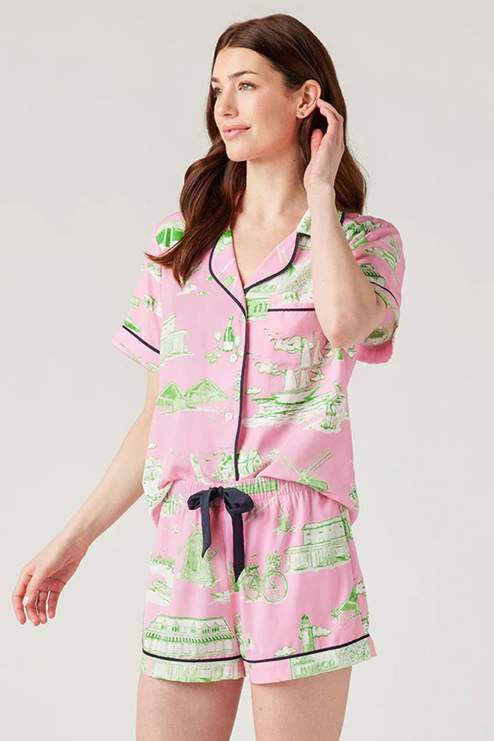 Pink Holiday Resort Short 2pcs Pyjama Set eAura
