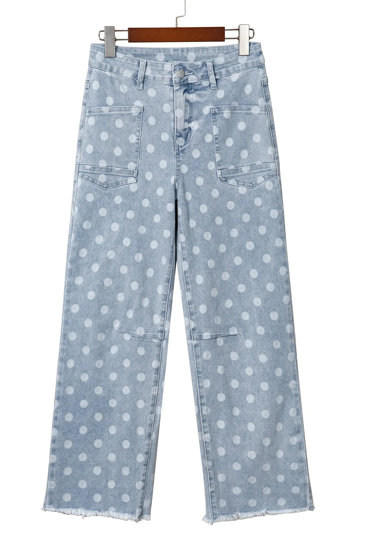 Polka Dot Casual Slim Fit Jeans – Pink
