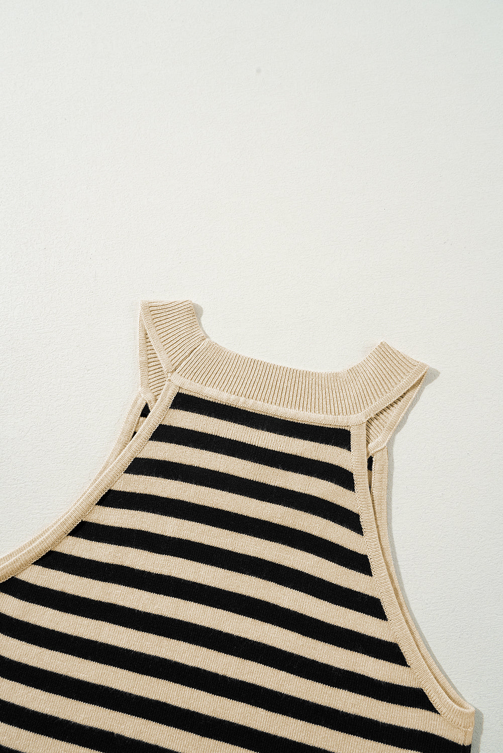 Black Stripe Crew Neck Slim Fit Sweater Vest eAura