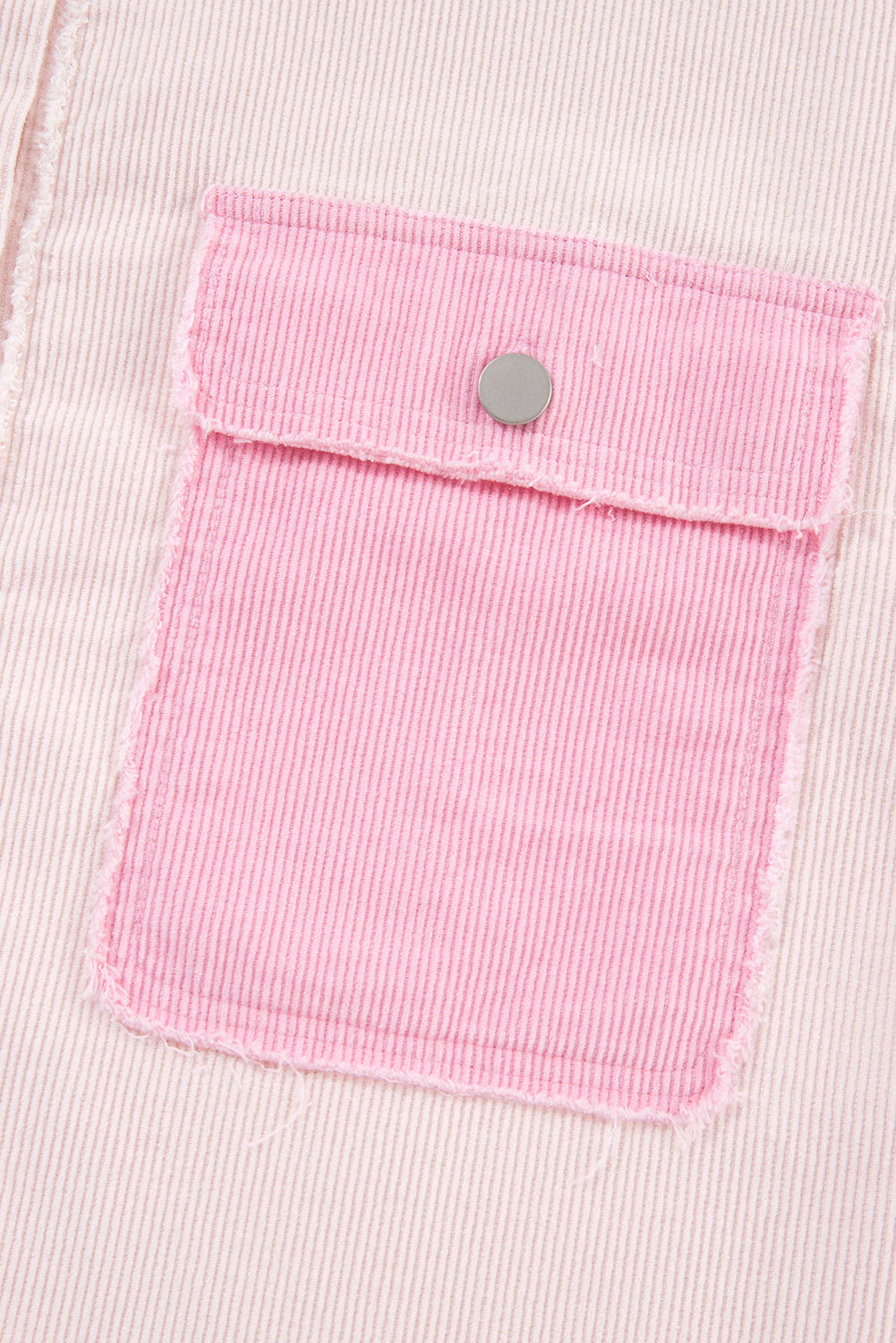 Delicacy Two-tone Colour Exposed Seam Corduroy Shacket Beagle Boutique Fashion Outlet