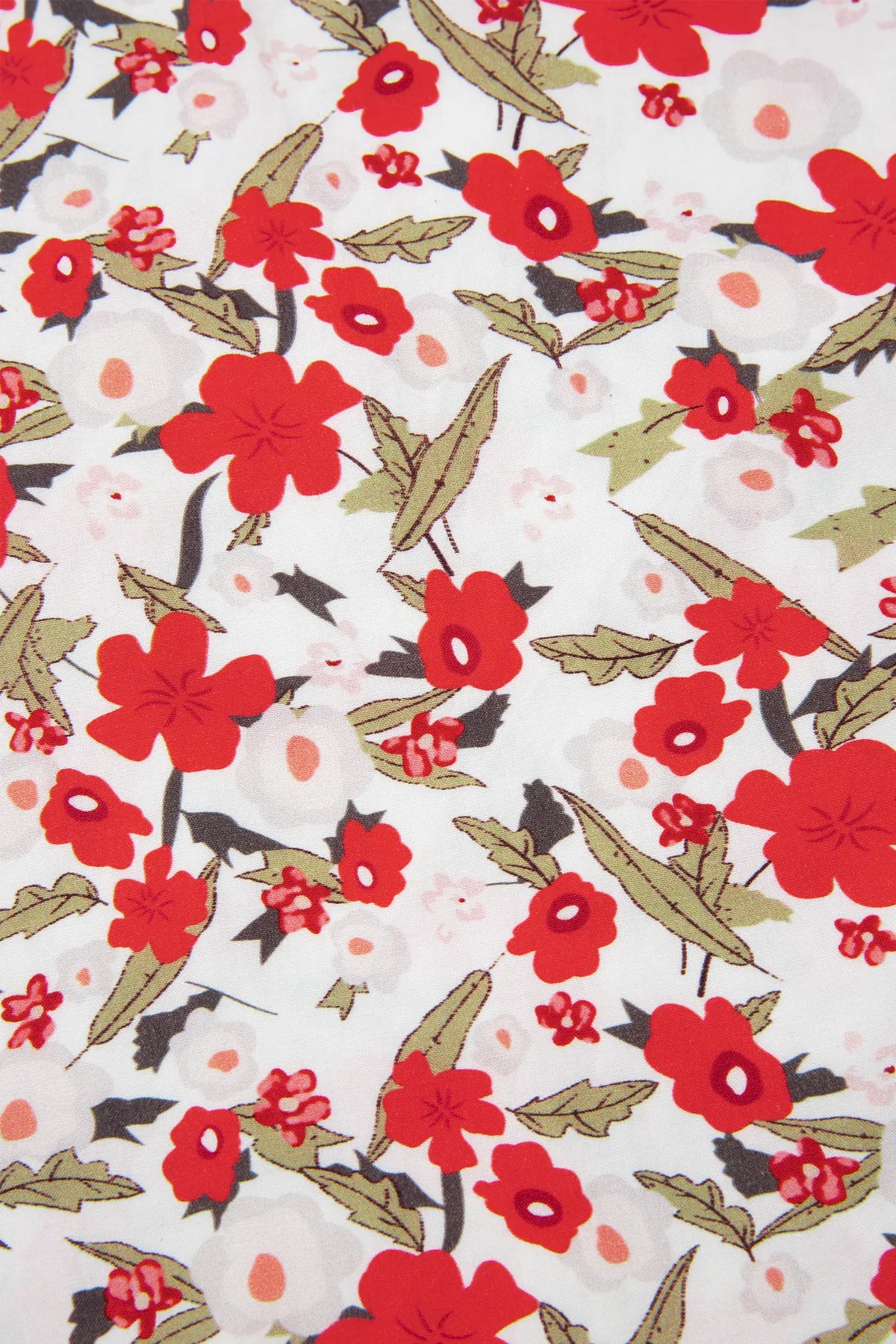 Floral Print Short Puff Sleeve Button Front Shirt