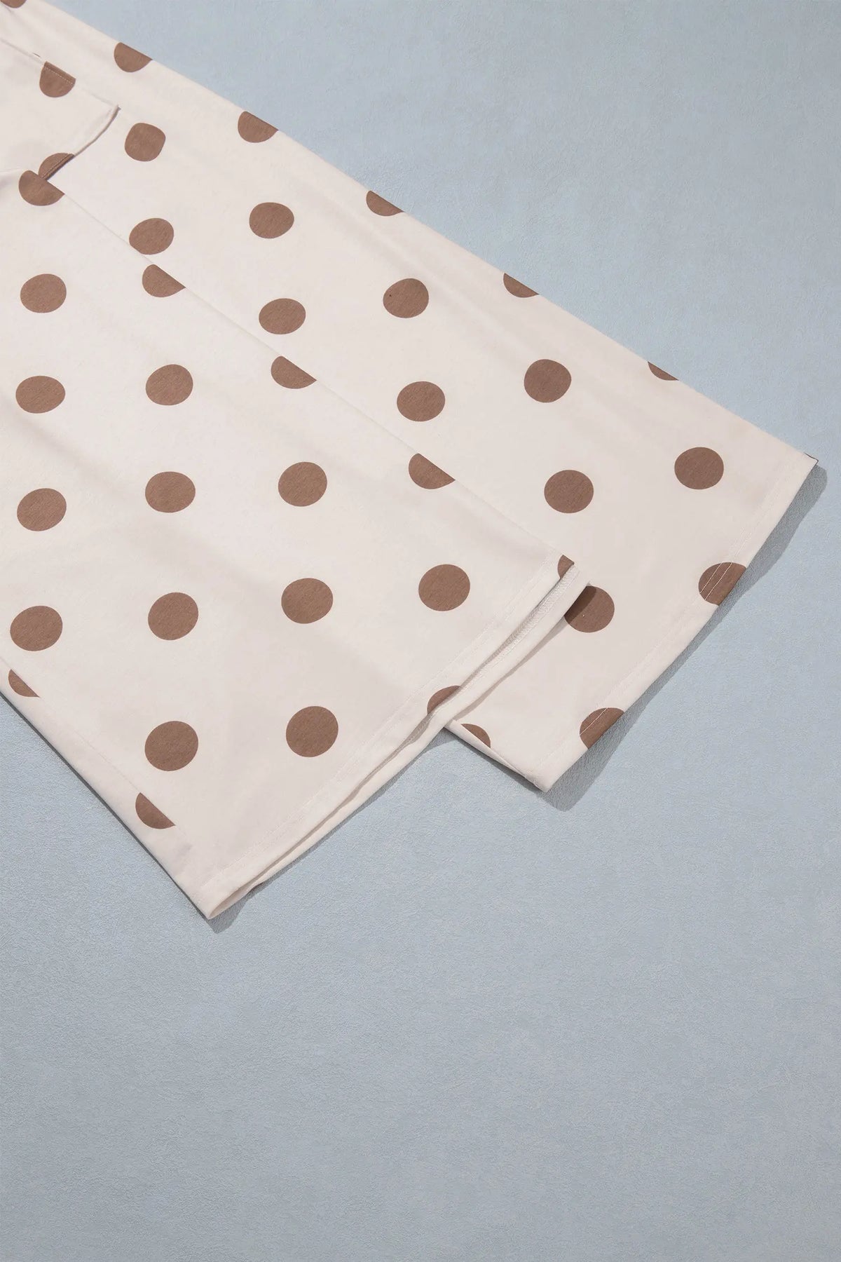 Sky Blue Polka Dot Wide Leg Elastic Waist Casual Pants – Light Blue
