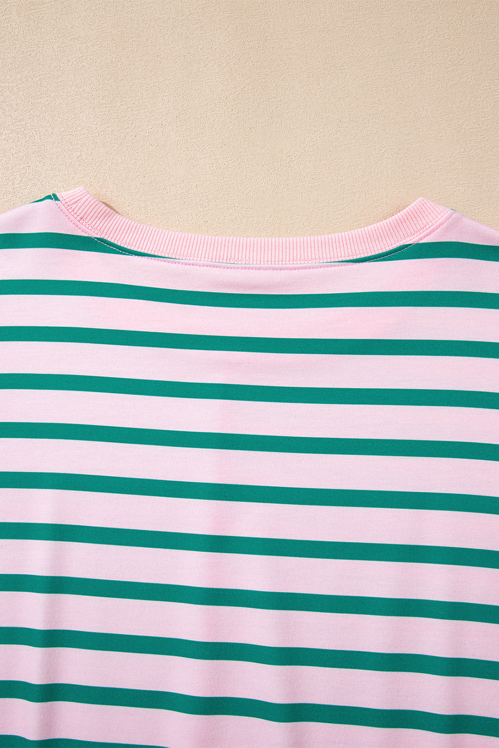 Green Stripe Patchwork Side Slit Oversized Sweatshirt - eAura