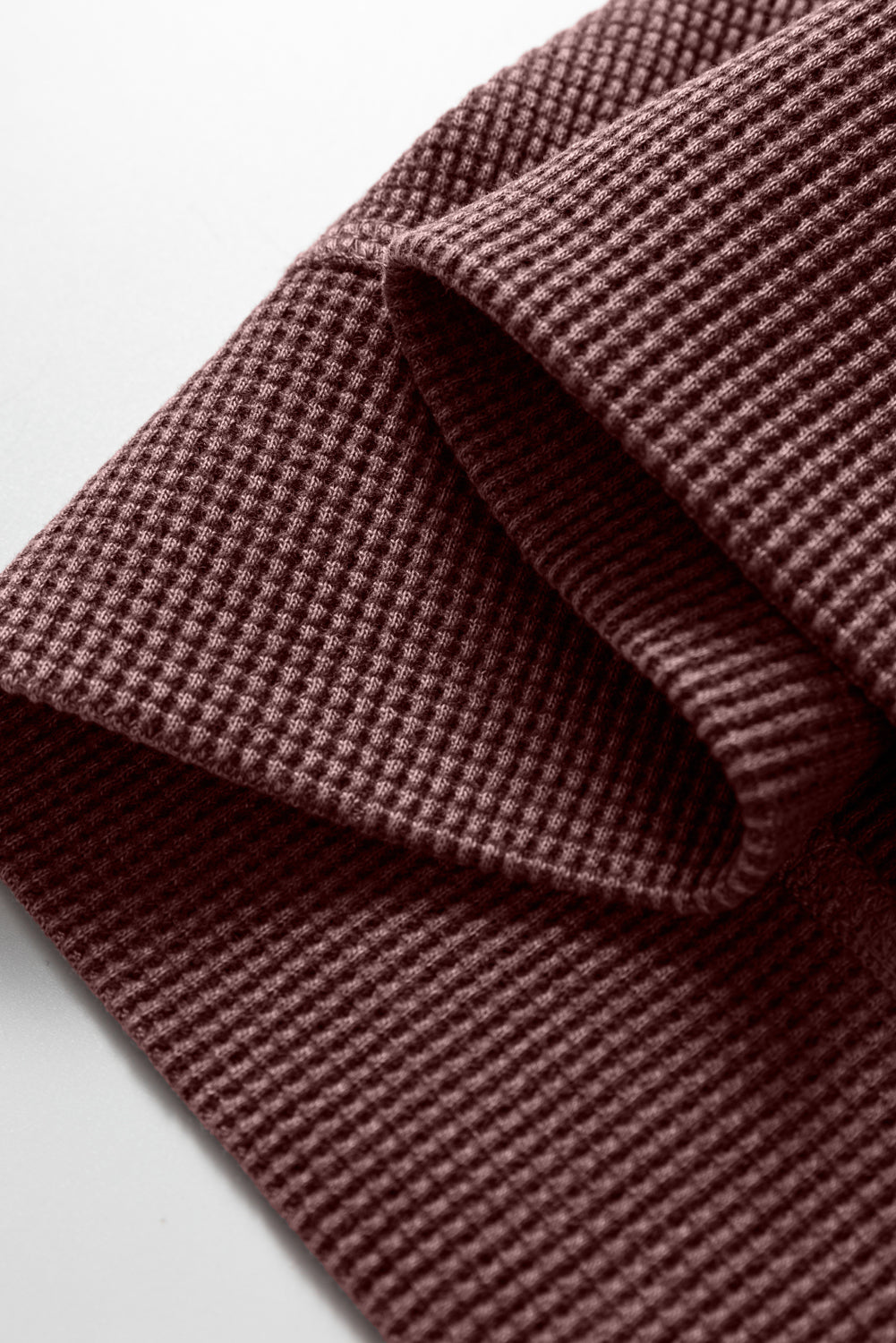 Waffle Textured Long Sleeve Loose Top - eAura