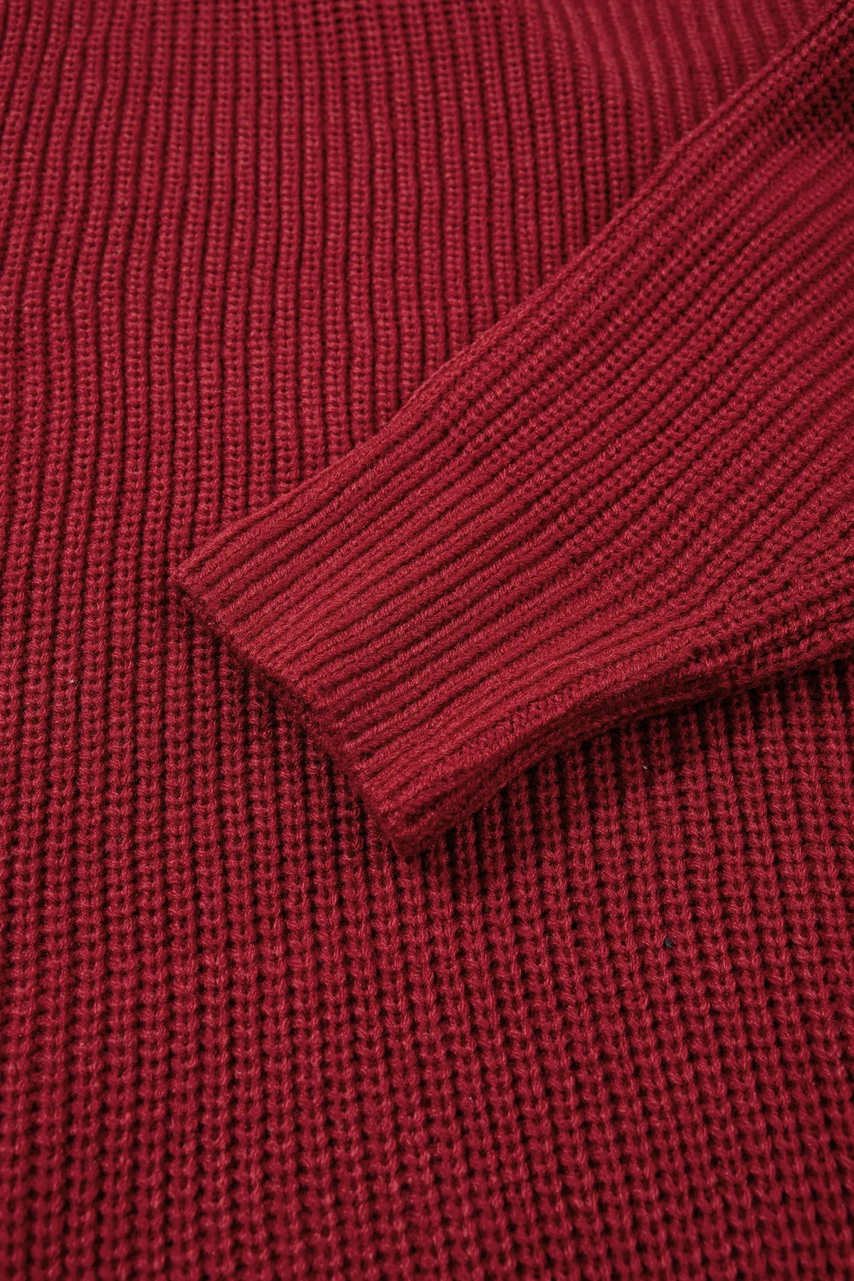 Red Dahlia Solid Colour Knit Oversized Button Front Sweater Cardigan – Burgundy