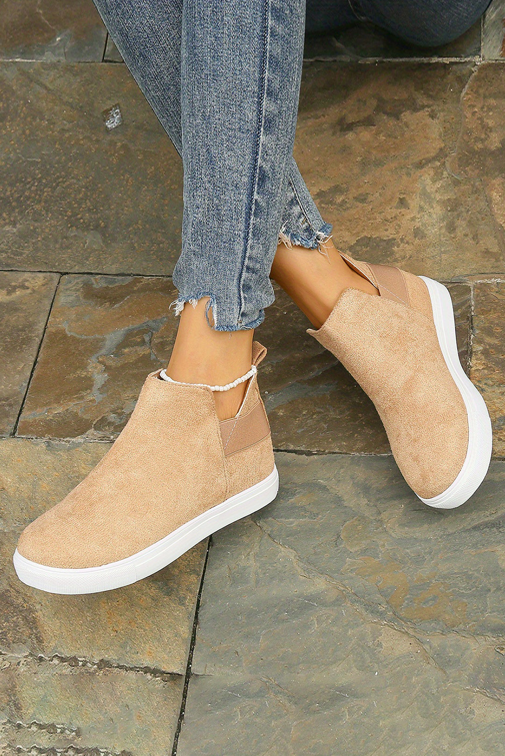 Camel High Top Slip-on Casual Boots - eAura
