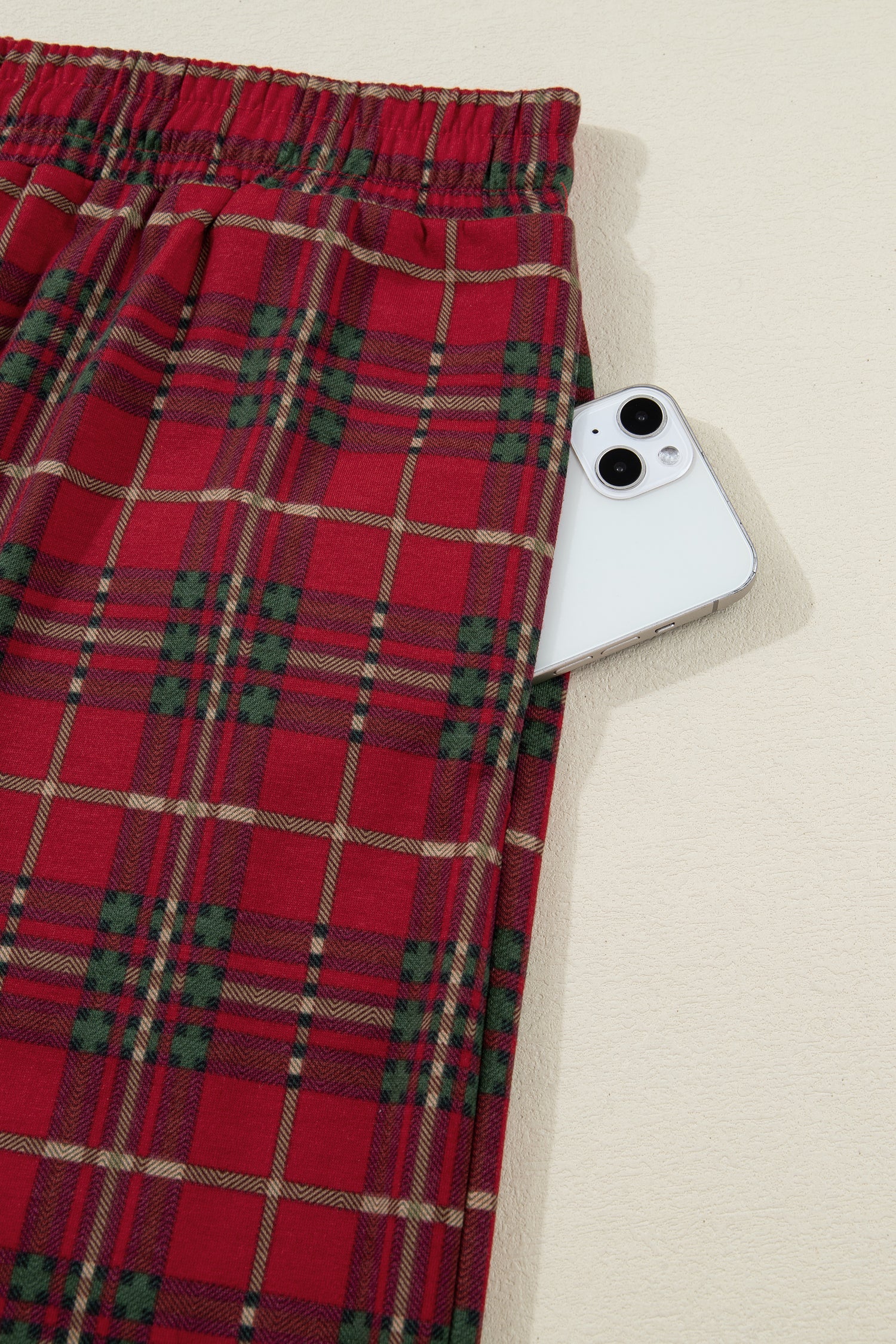 Plus Size Plaid Short Sleeve Shirt Pyjama Set - eAura