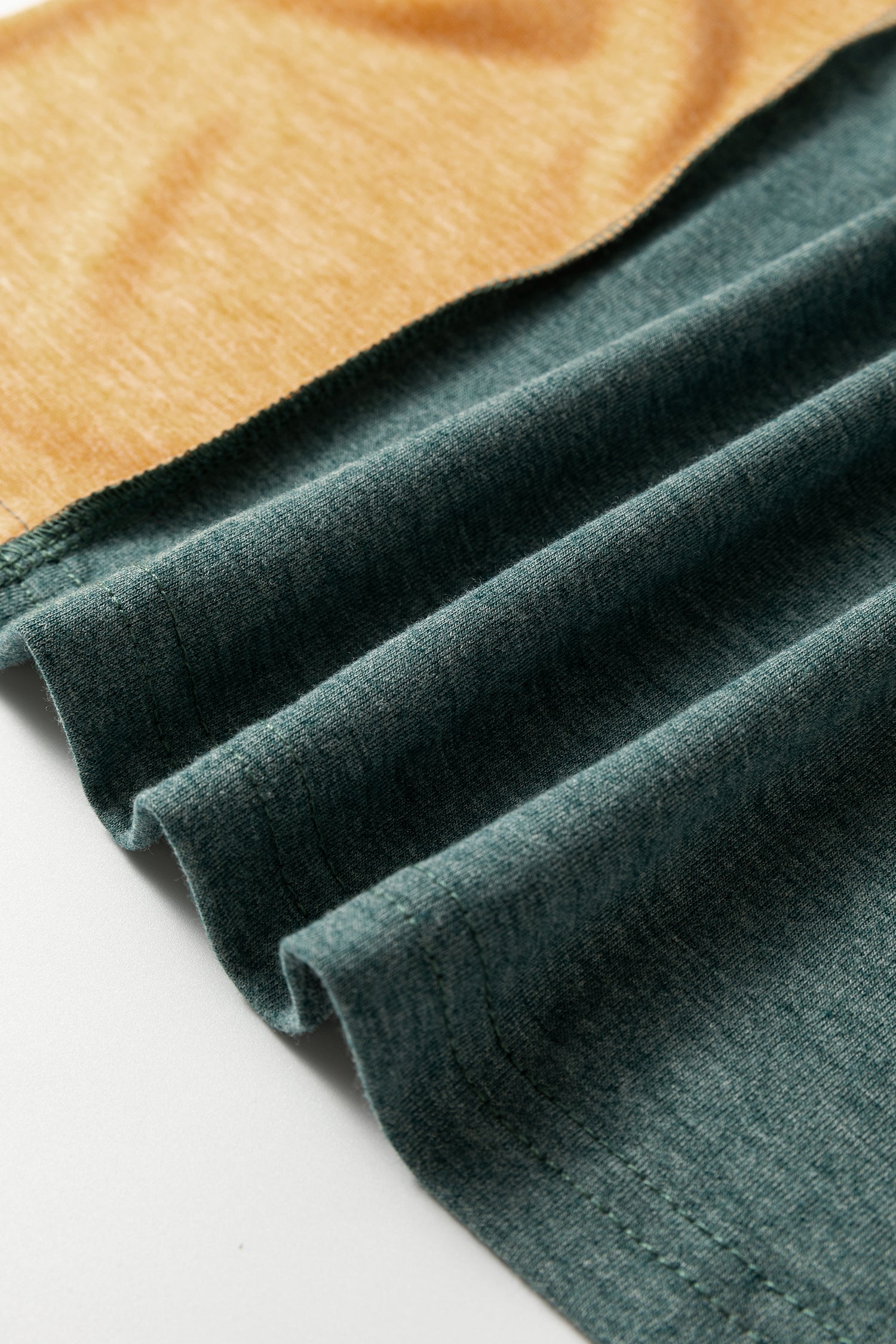 Exposed Stitching Colour-block V-Neck Long Sleeve Top