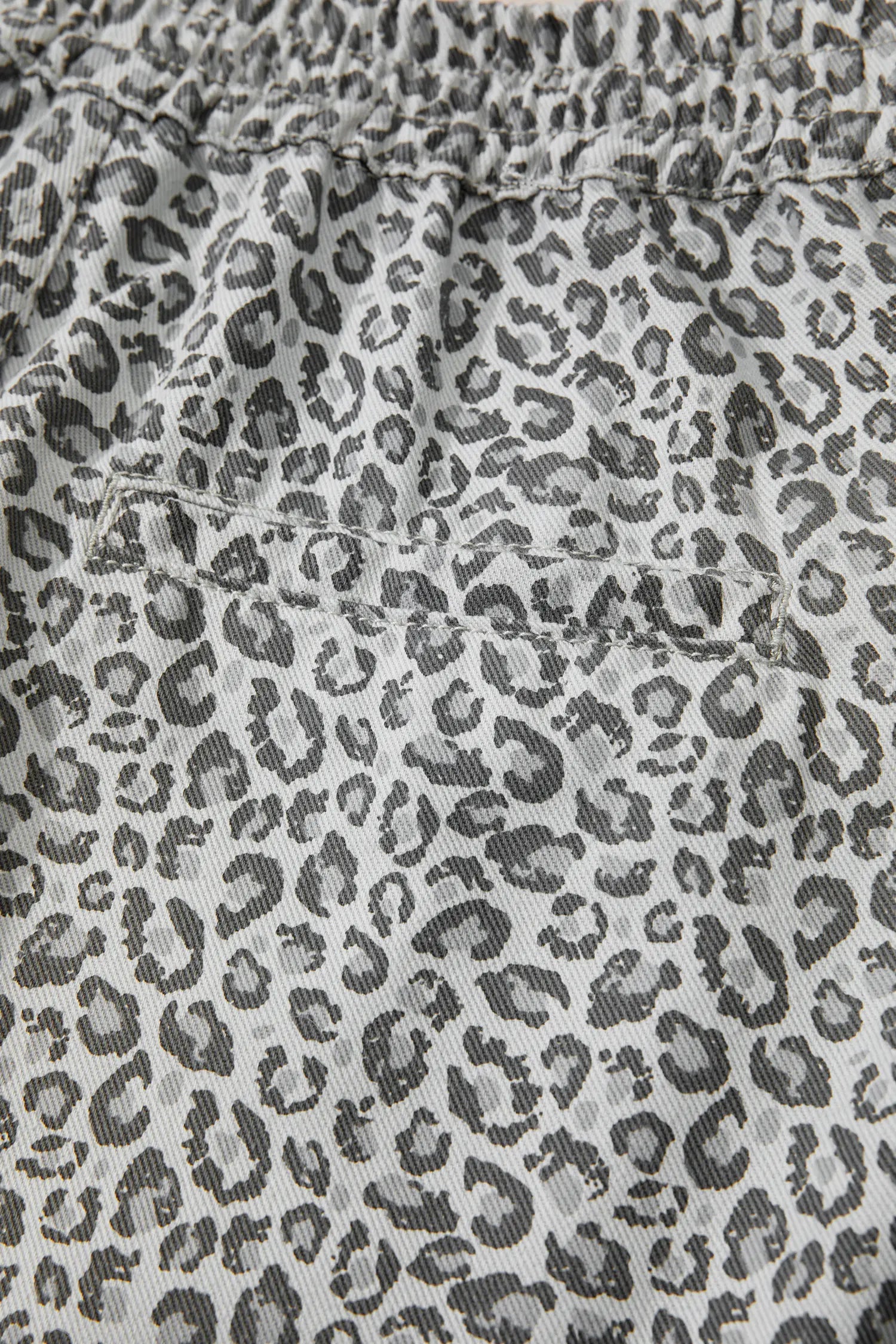 Gray Leopard Print Wrap Front Denim Shorts