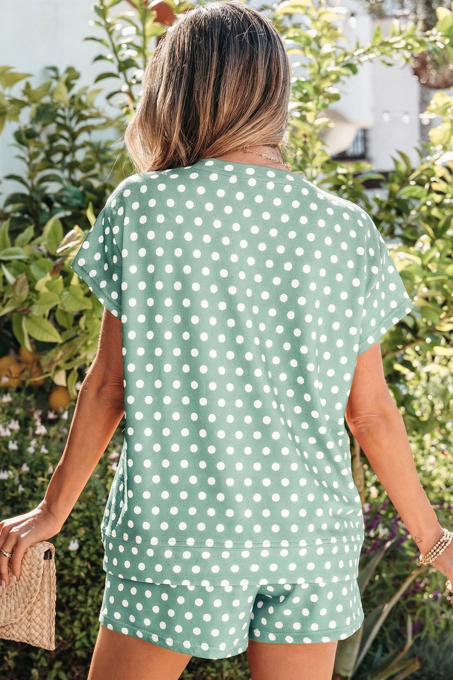 Polka Dot Print Co-ord Short Set