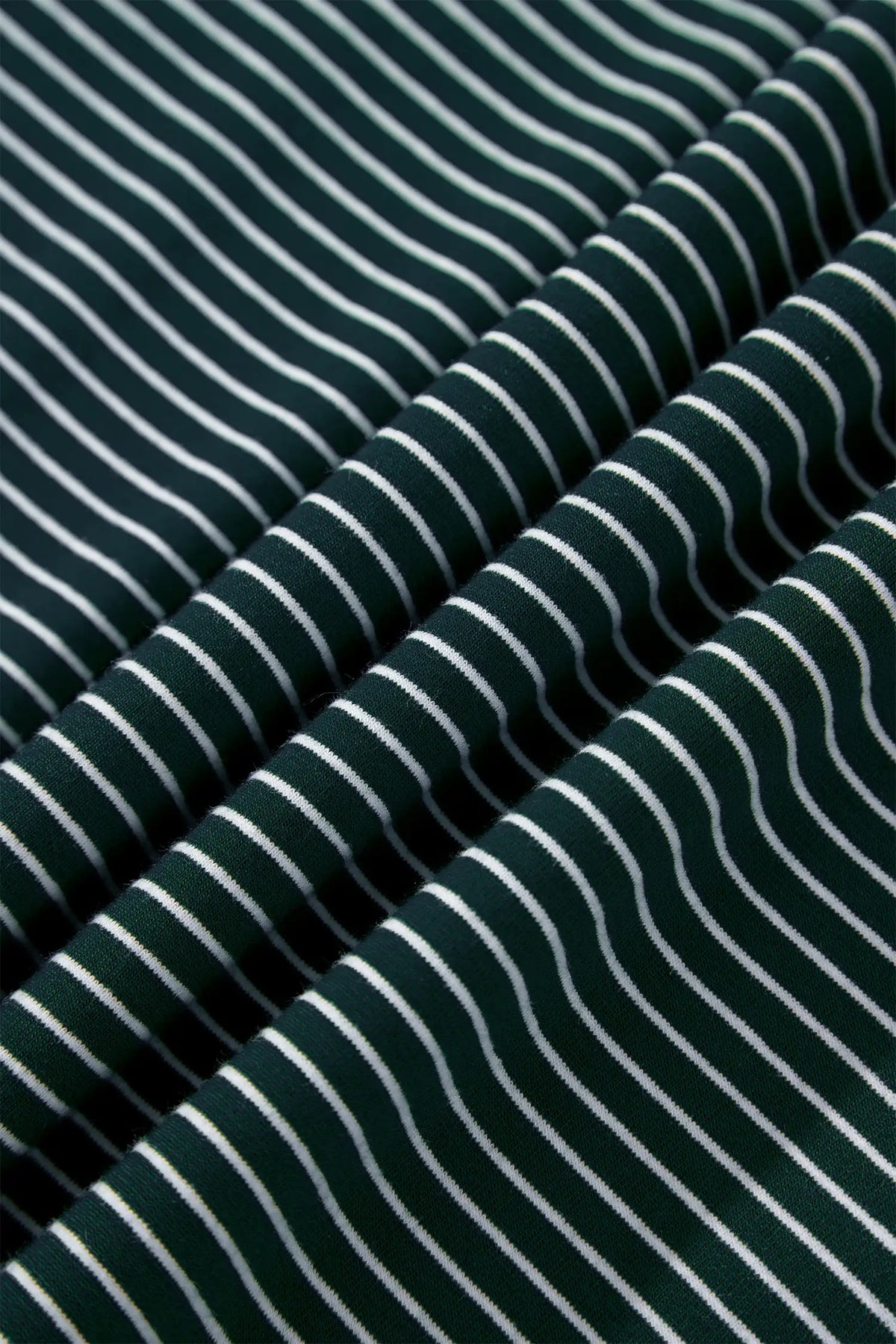 High Neck Dropped Shoulder Long Sleeve Casual Top – Green Stripe