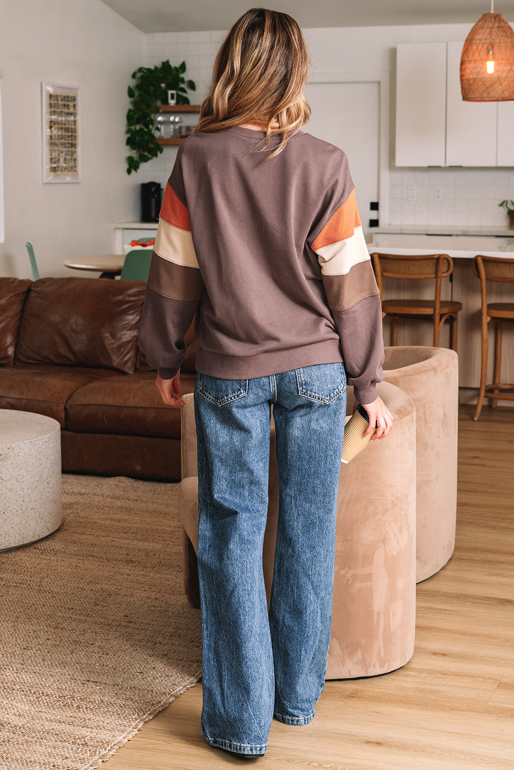 Drop Shoulder Pullover Casual Sweatshirt - eAura