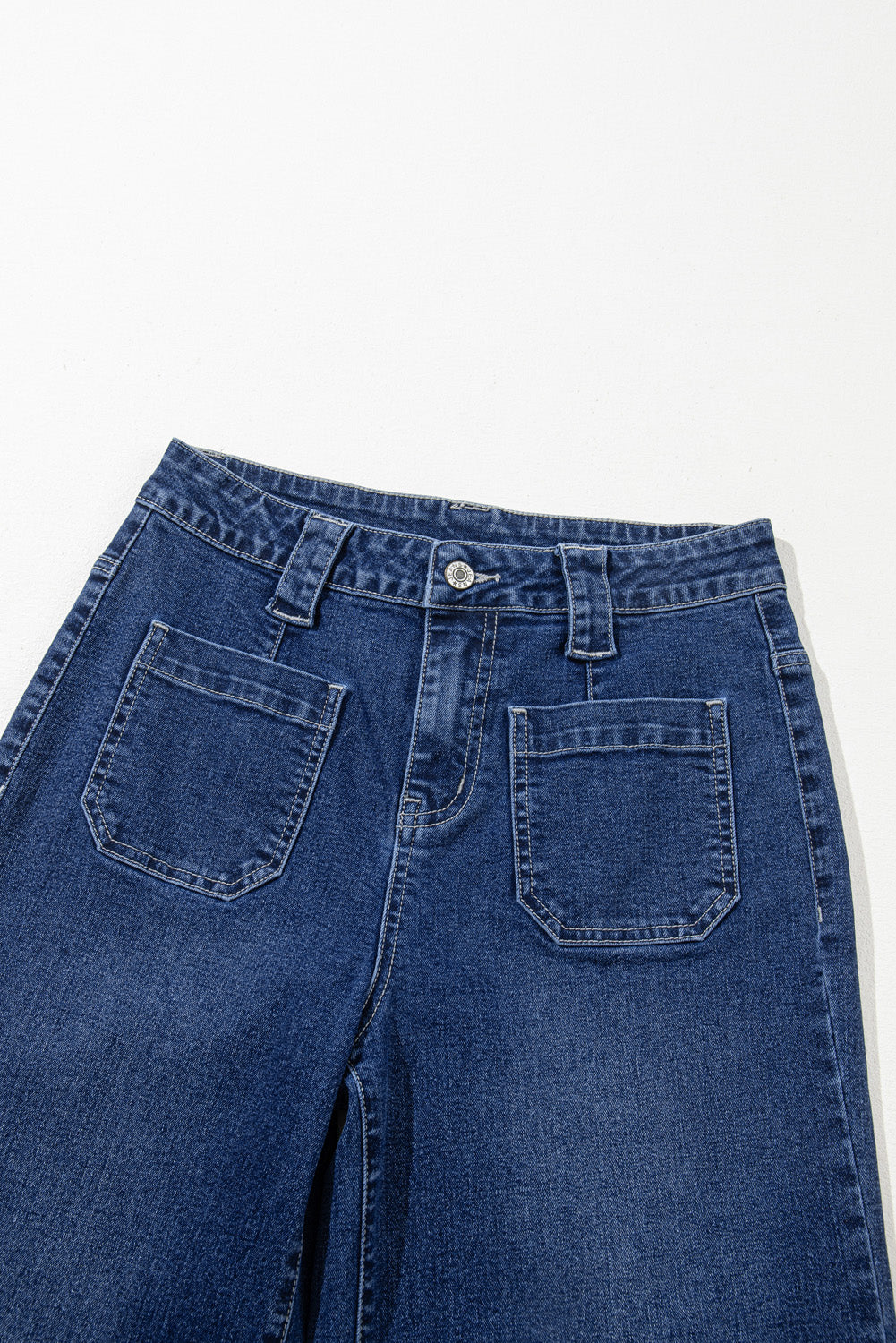 Sail Blue Wide Leg Pocketed High Waist Jeans Beagle Boutique Fashion Outlet