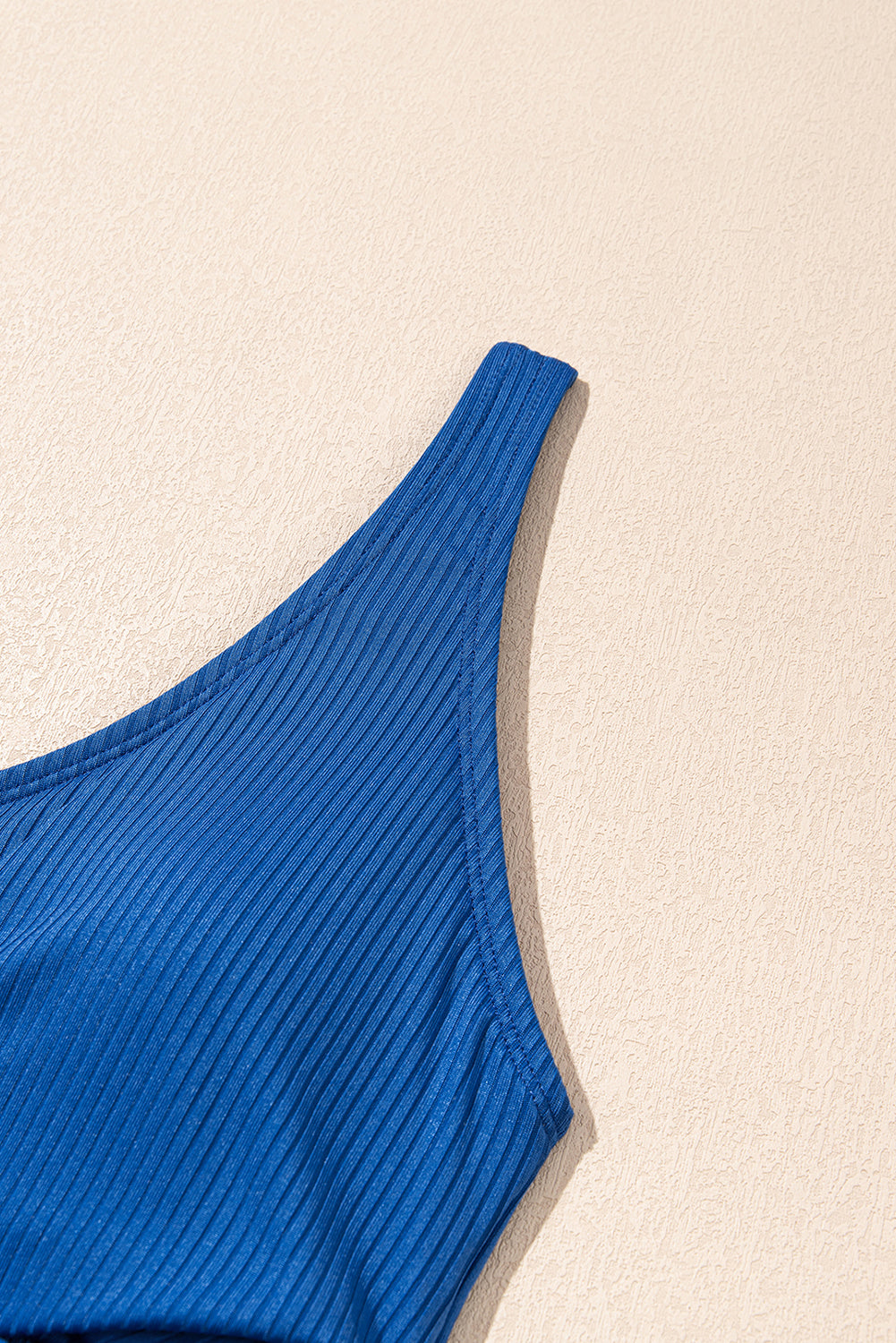 Ribbed Crossed Detail Tankini & Skort Two-Piece Swimsuit