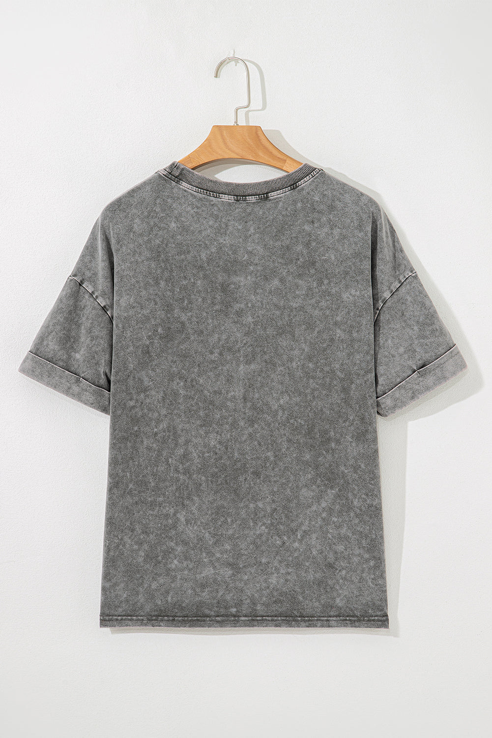 Light Grey Western Steer Head Tie Dye Print Crew Neck T Shirt eAura