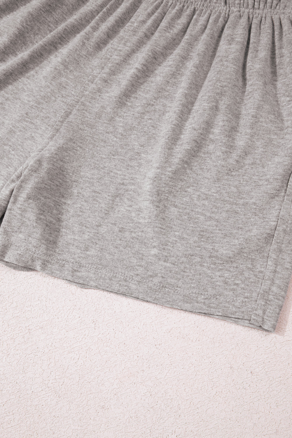 Grey Solid Colour Loose Tee 2 Piece Shorts Set eAura