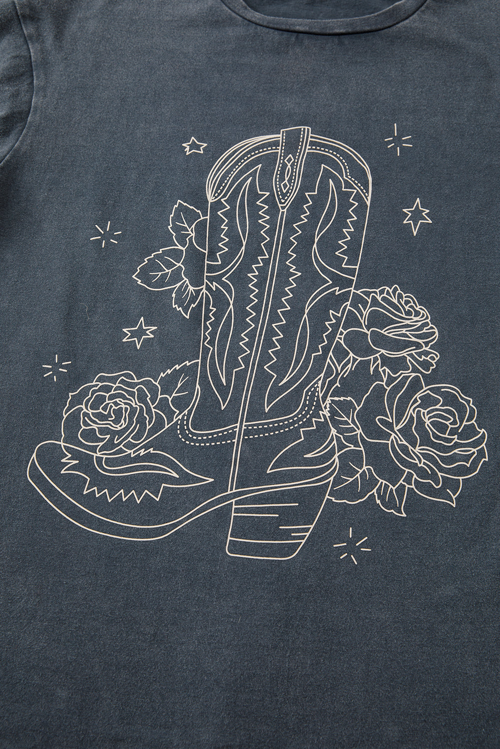 High-Rise Western Cowboy Boots Graphic Tee eAura