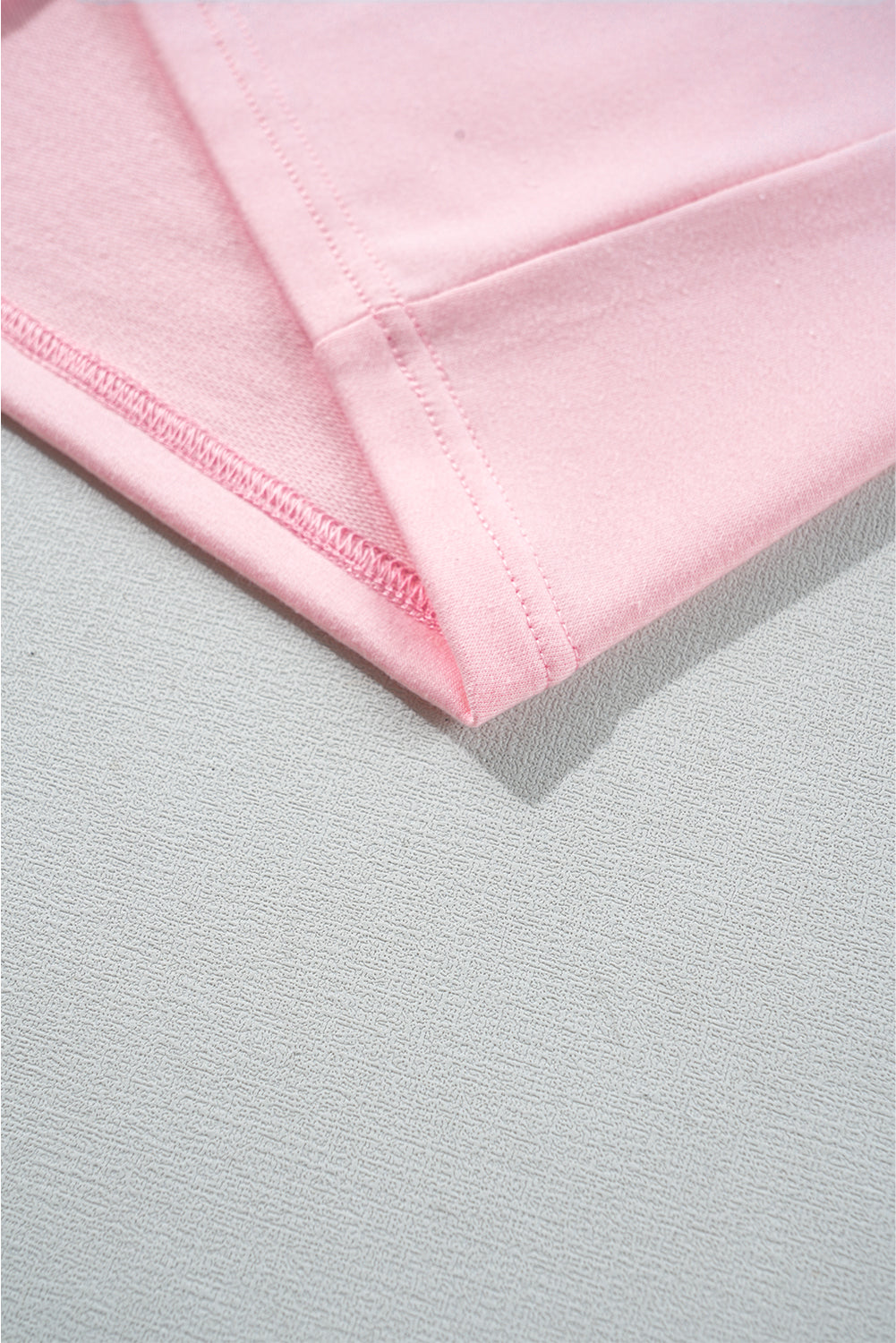 Gossamer Pink Colour Block Half Buttoned Ruffled Short Sleeve T Shirt eAura