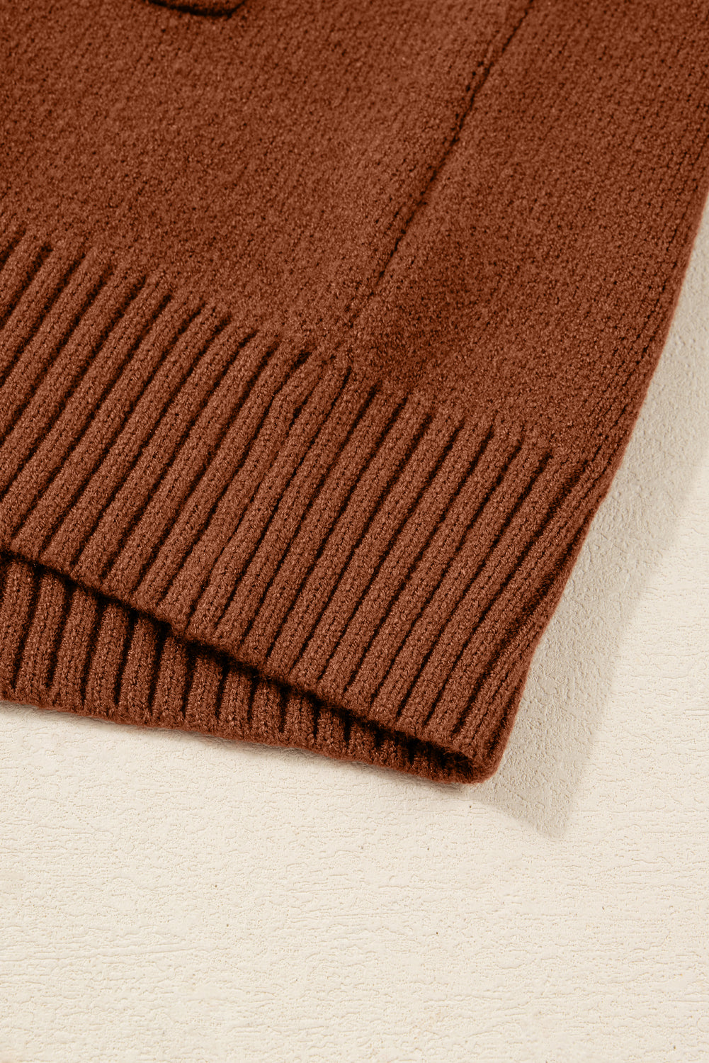 Ribbed High Neck Front Pockets Center Seam Shift Sweater Dress - eAura