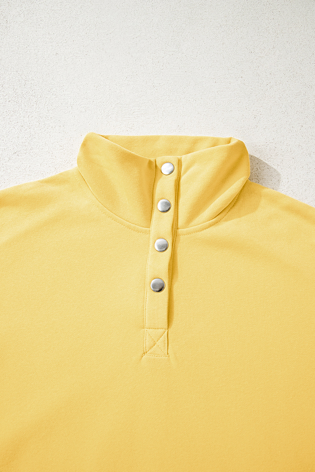Embroidered Flower Patchwork Snap Buttons Pullover Sweatshirt - eAura