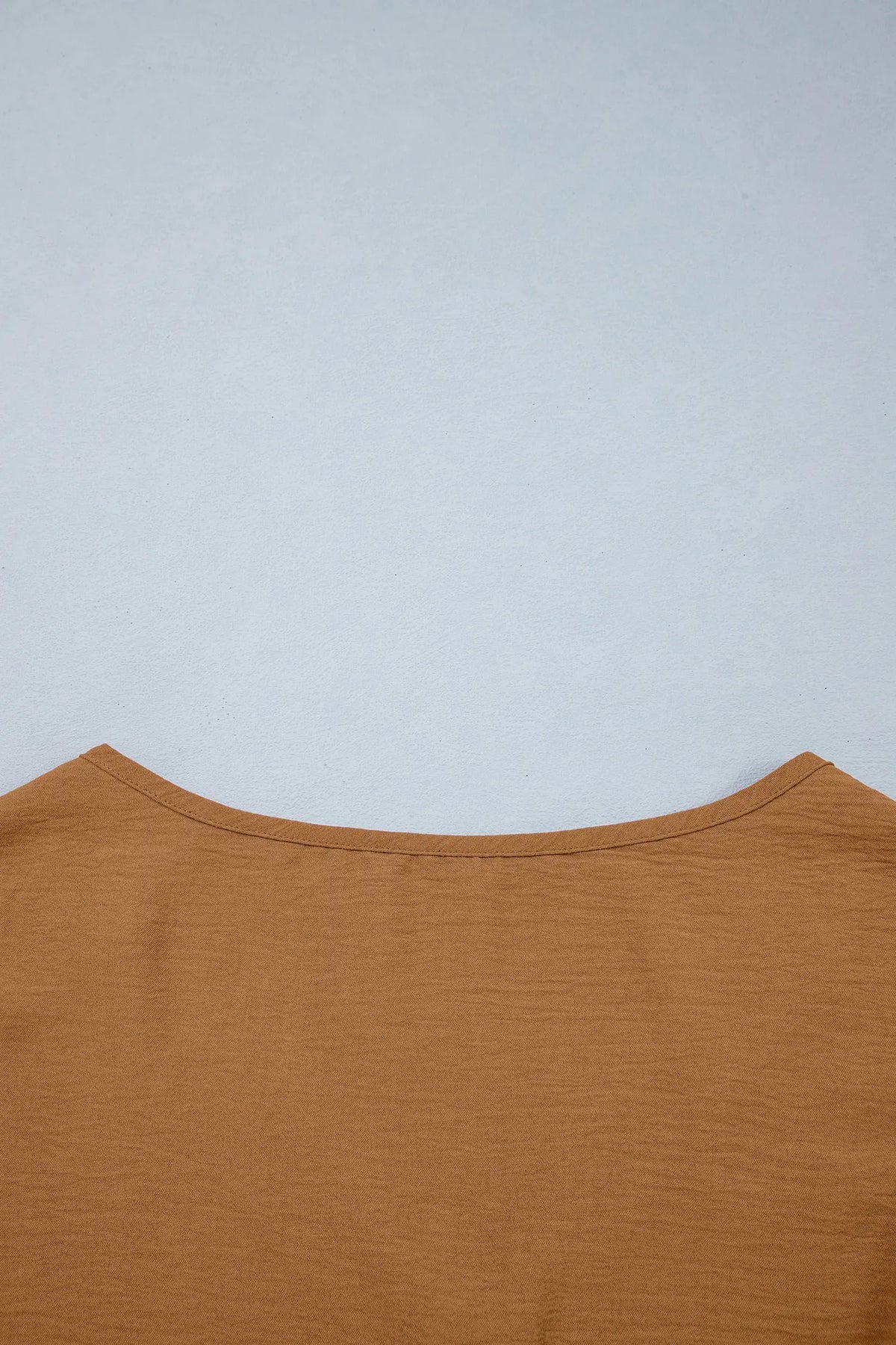 Brown V Neck Glitter Trim Patchwork Button-Front Blouse – Honey Gold
