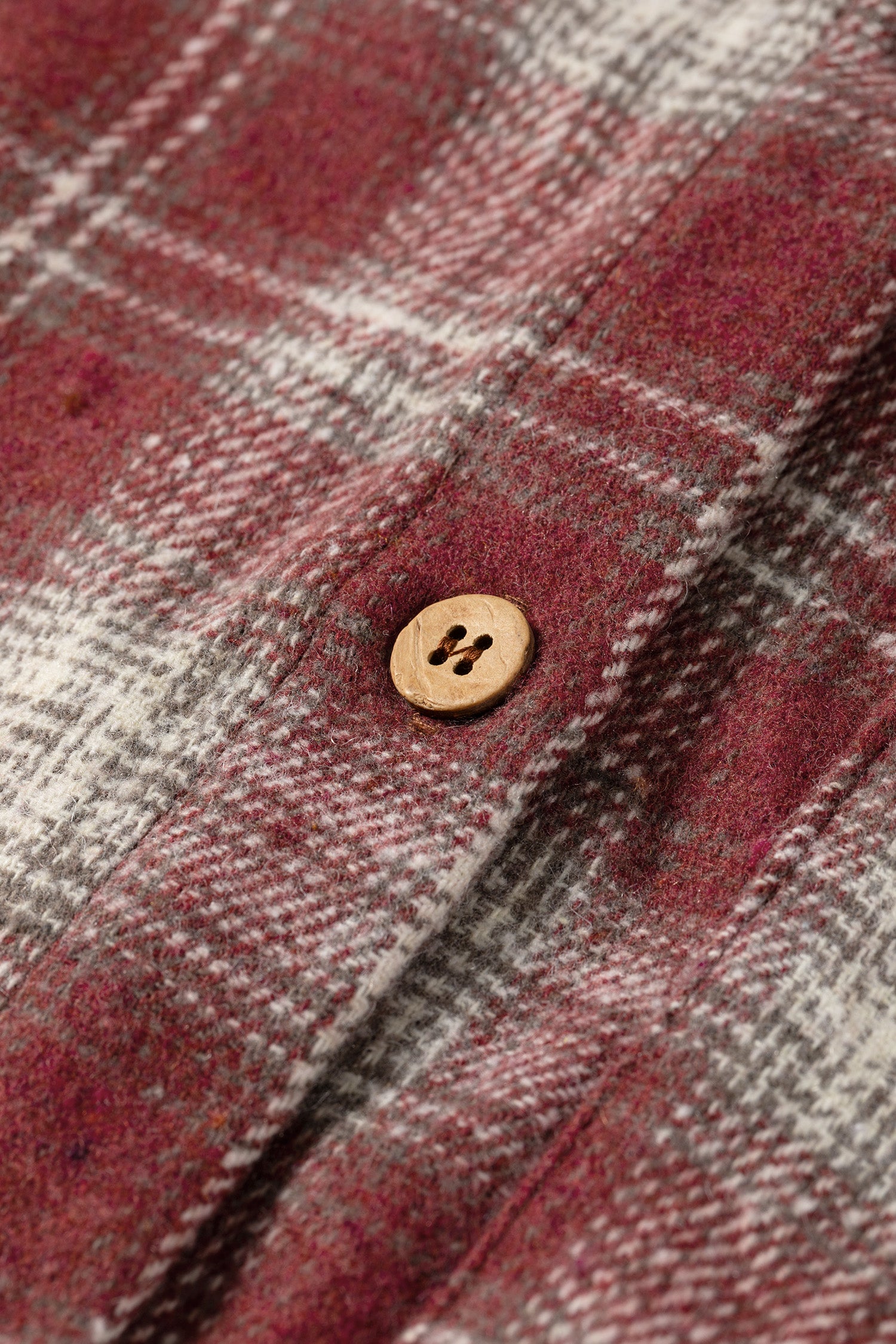 Contrast Plaid Long Sleeve Button Down Shirt – Red