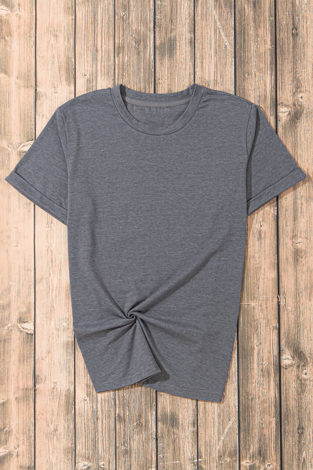 Casual Plain Crew Neck Tee T-Shirt
