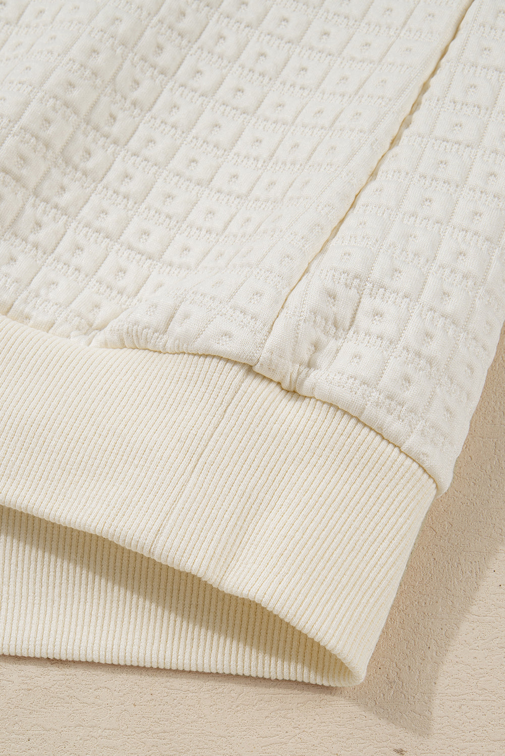 Textured Half Button Collared Sweatshirt - eAura