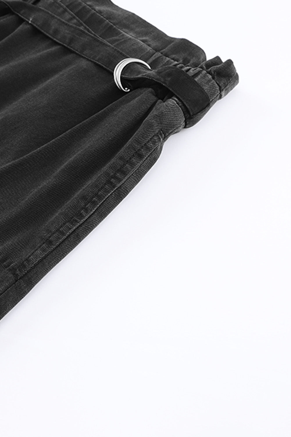 Black High Waist Pocketed Wide Leg Tencel Jeans Beagle Boutique Fashion Outlet