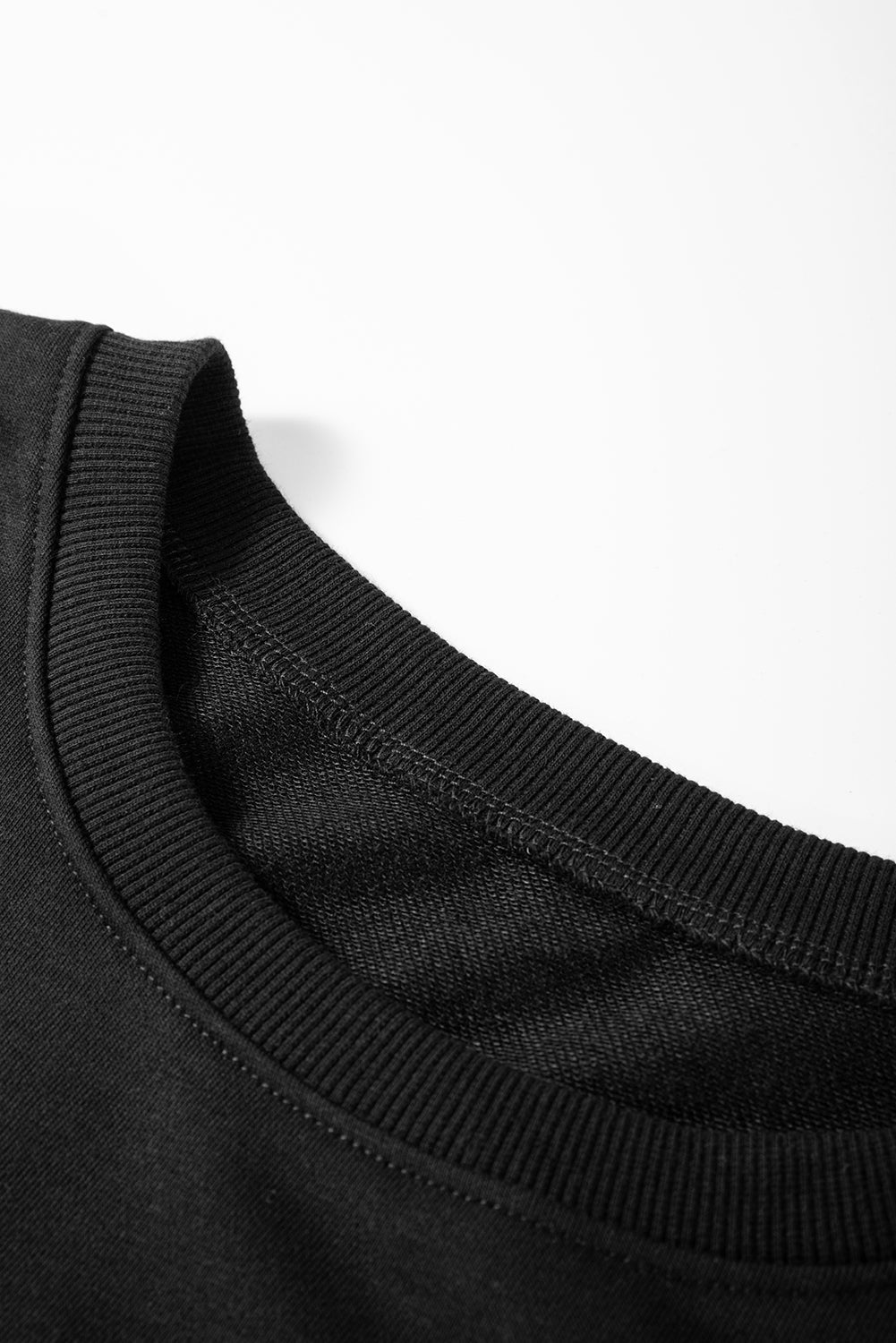 Black Contrast Stitches Detail Puffy Half Sleeve Blouse - eAura
