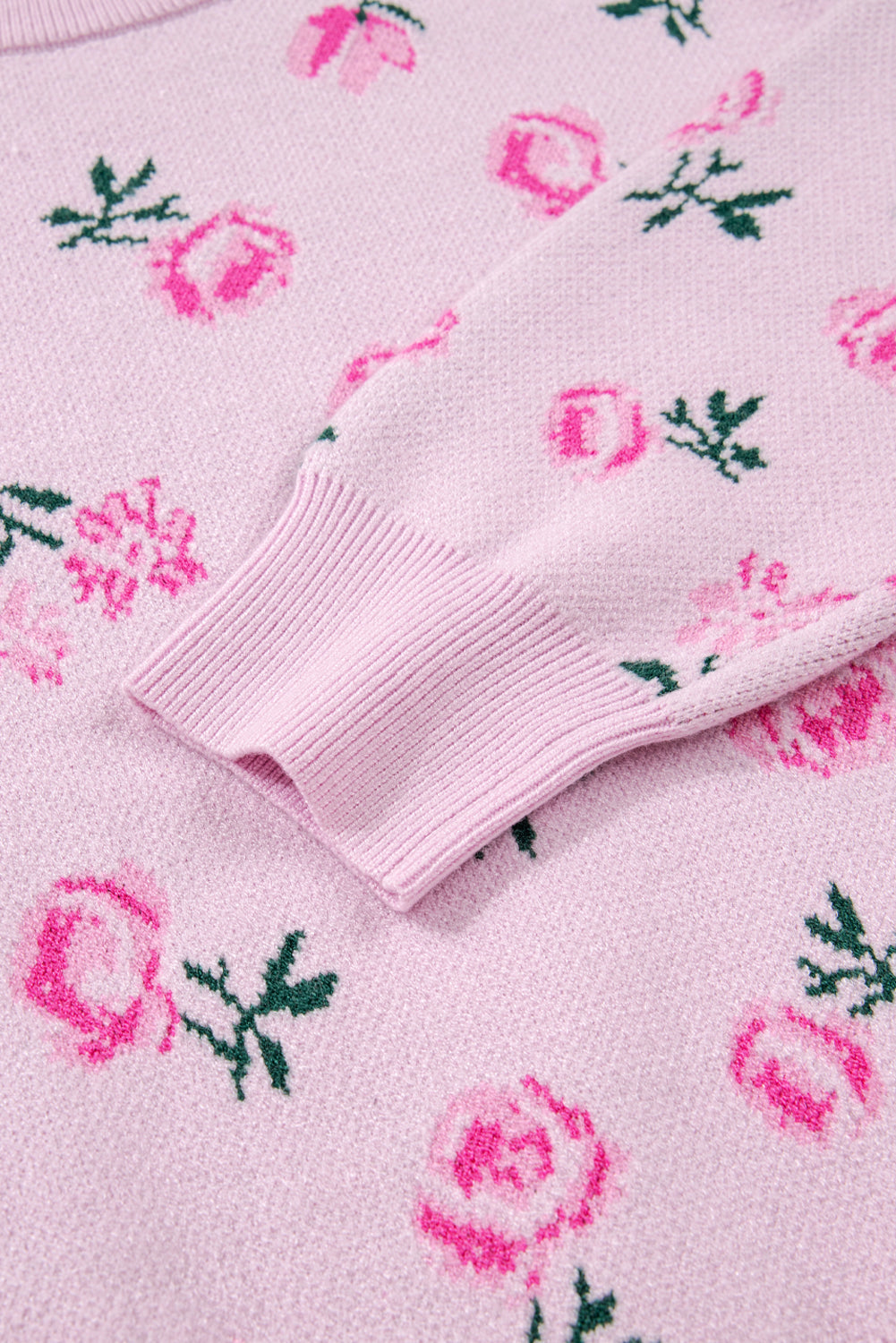 Floral Print Drop Shoulder Cropped Sweater eAura