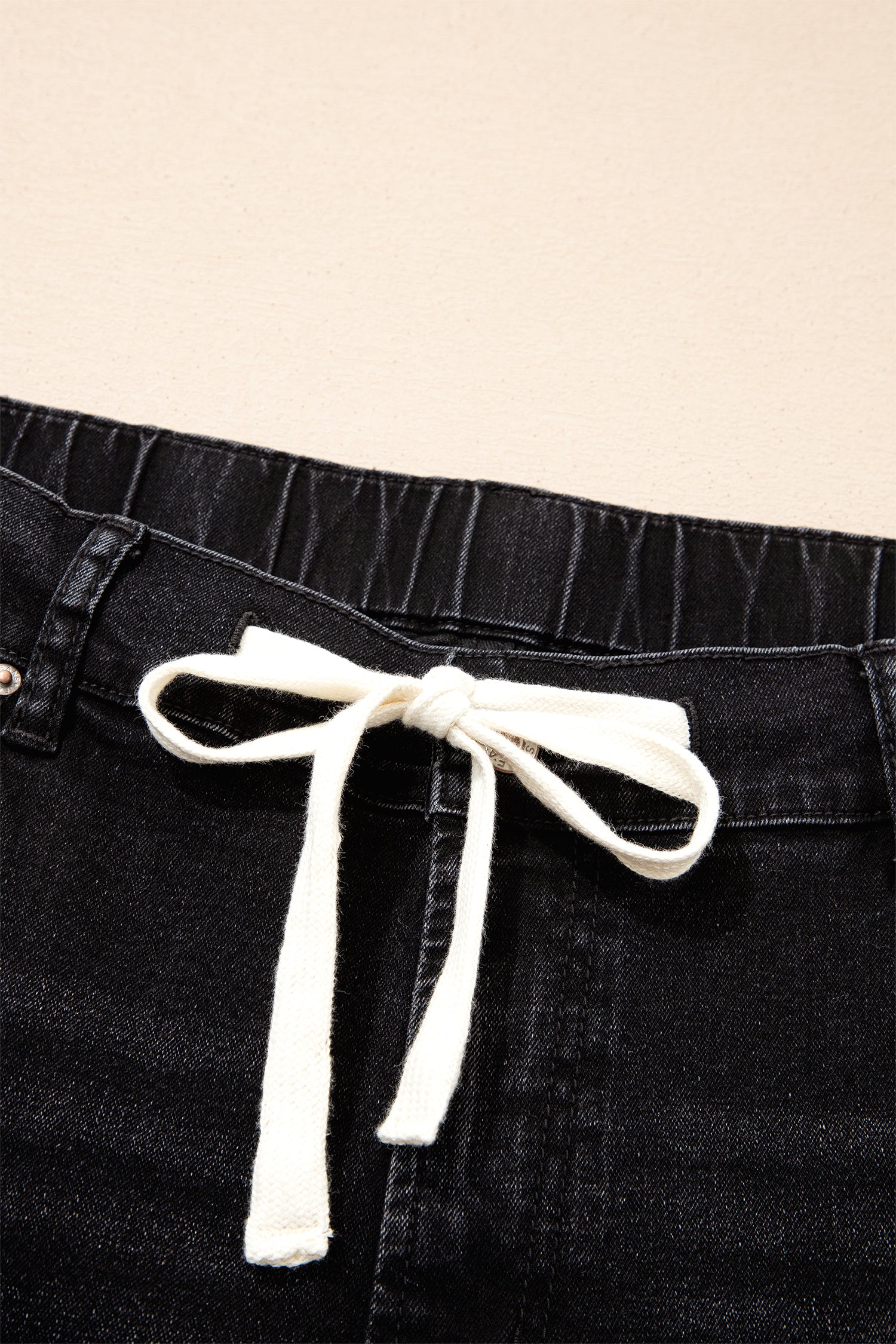 Acid Wash Contrast Lace-up Plus Size Jeans