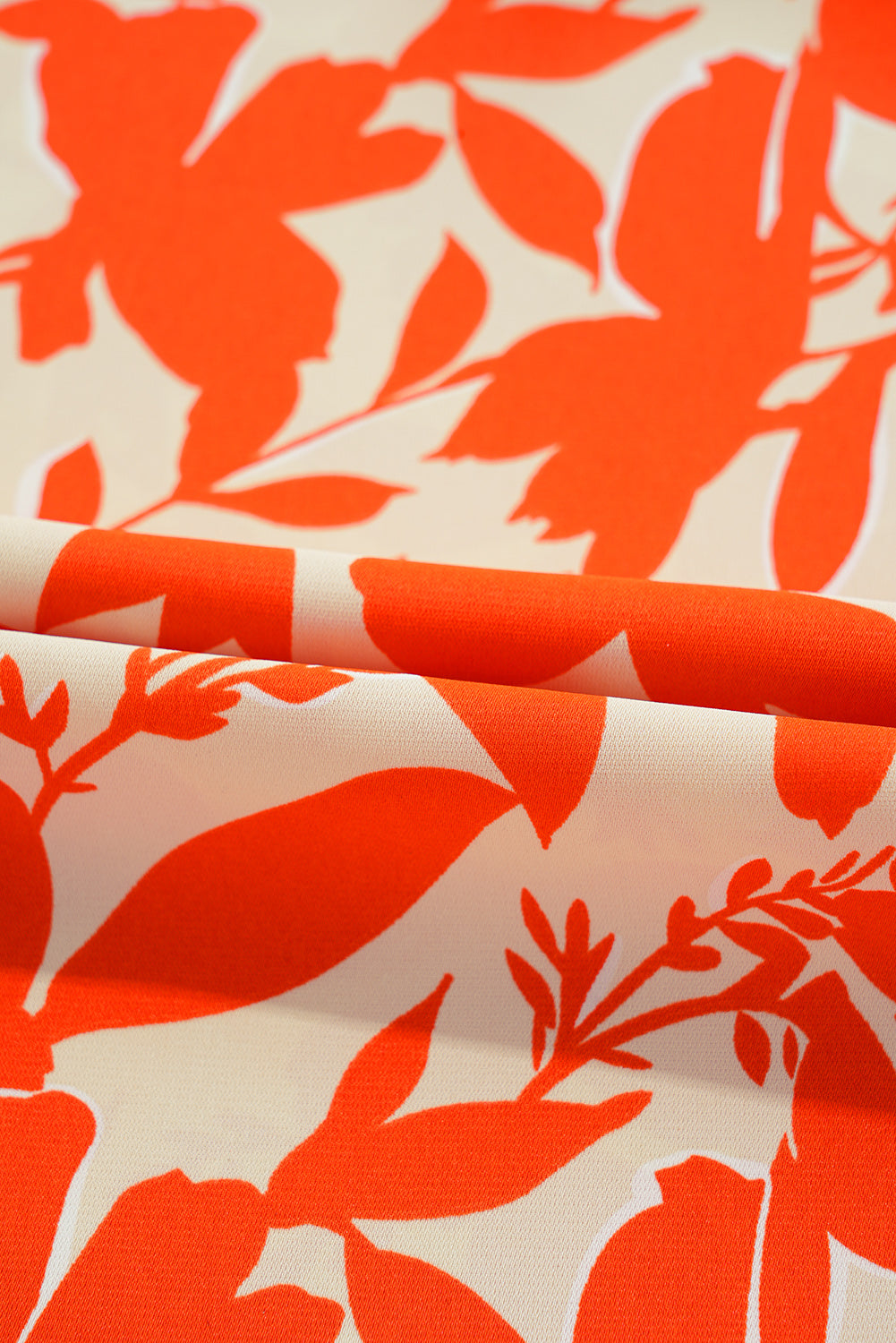 Orange Floral Ruffle Sleeve Print Top eAura