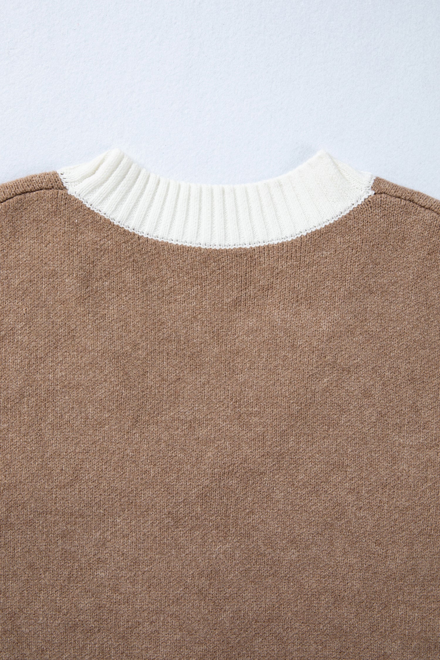 Houndstooth Cardigan Colour Block V-Neck Raw Edge Button Front