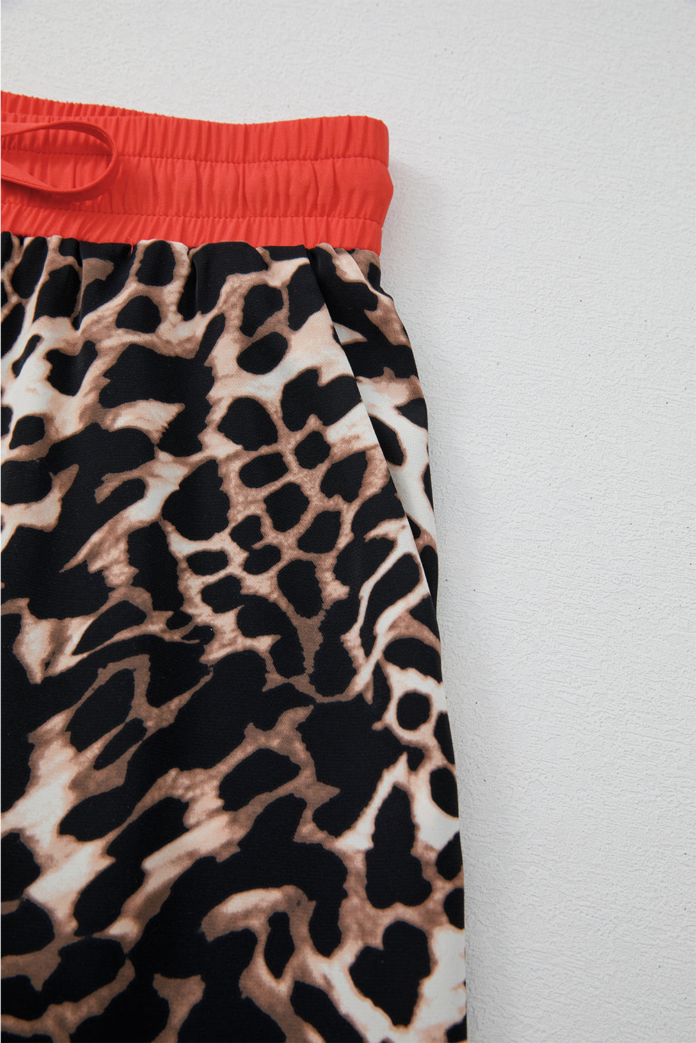 Brown Animal Print Colour Contrast Edge Loose Fit Trousers Set eAura