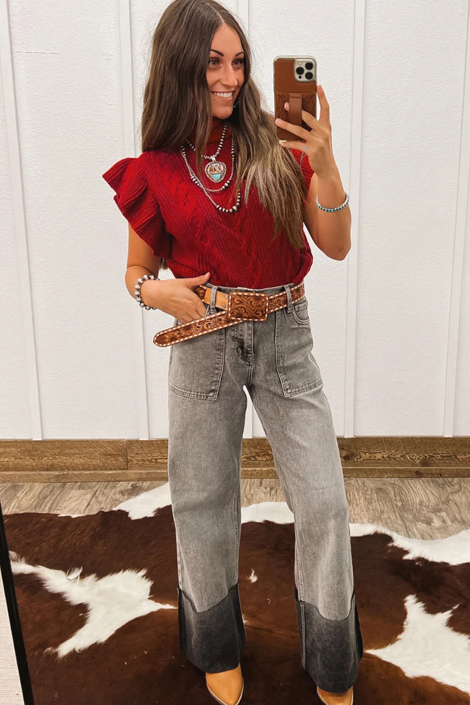 Cable Knit Turtleneck Ruffled Short Sleeve Sweater - Sweaters & Cardigans/Short