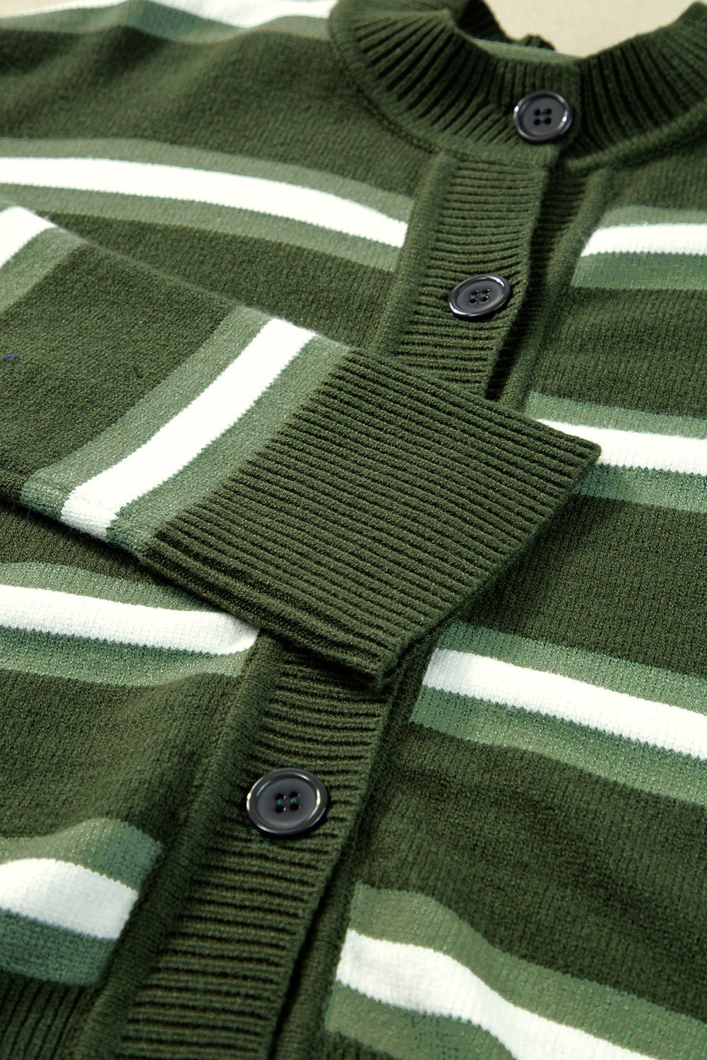 Green Stripe Drop Shoulder Cardigan - eAura