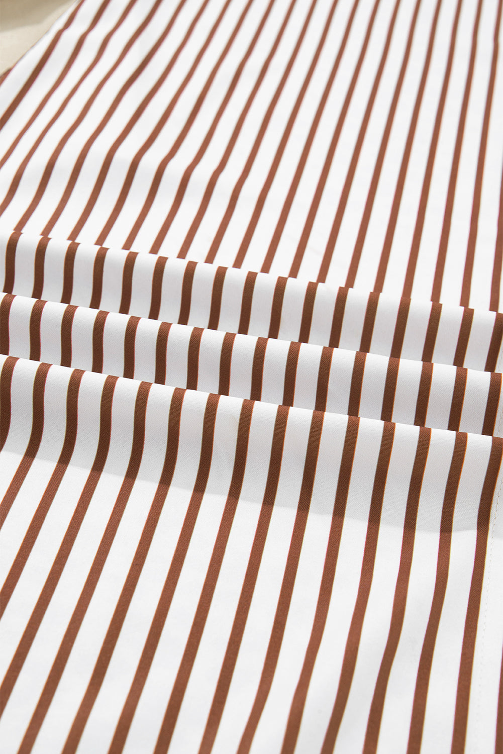 Stripe Contrast Leopard Patchwork Long Shirt Dress with Slits - eAura