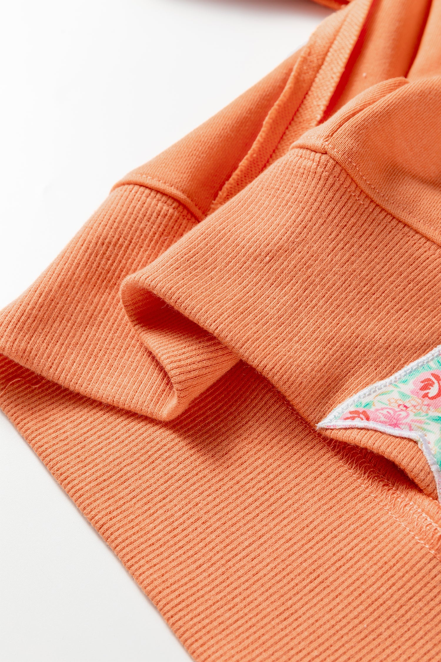 Floral Bow Patched Exposed Seam Oversized Sweatshirt - Tops/Sweatshirts & Hoodies