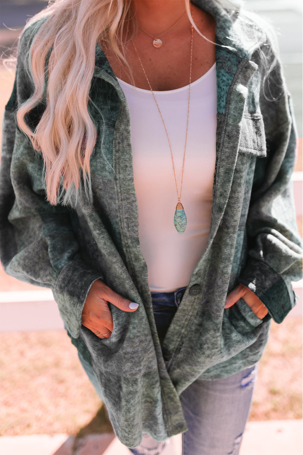 MultiColour Brushed Plaid Pocketed Oversize Shacket eAura