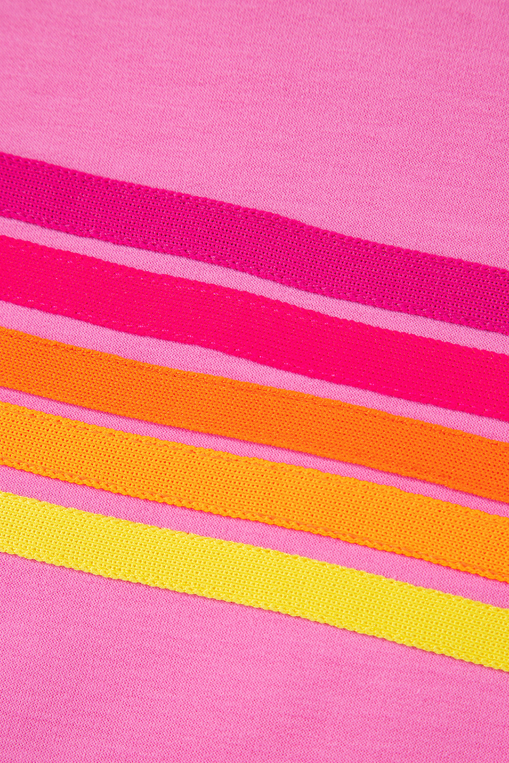 Bonbon Striped Patch Front Casual Tee eAura